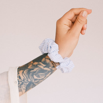 Scrunchie - Gestreift Blau