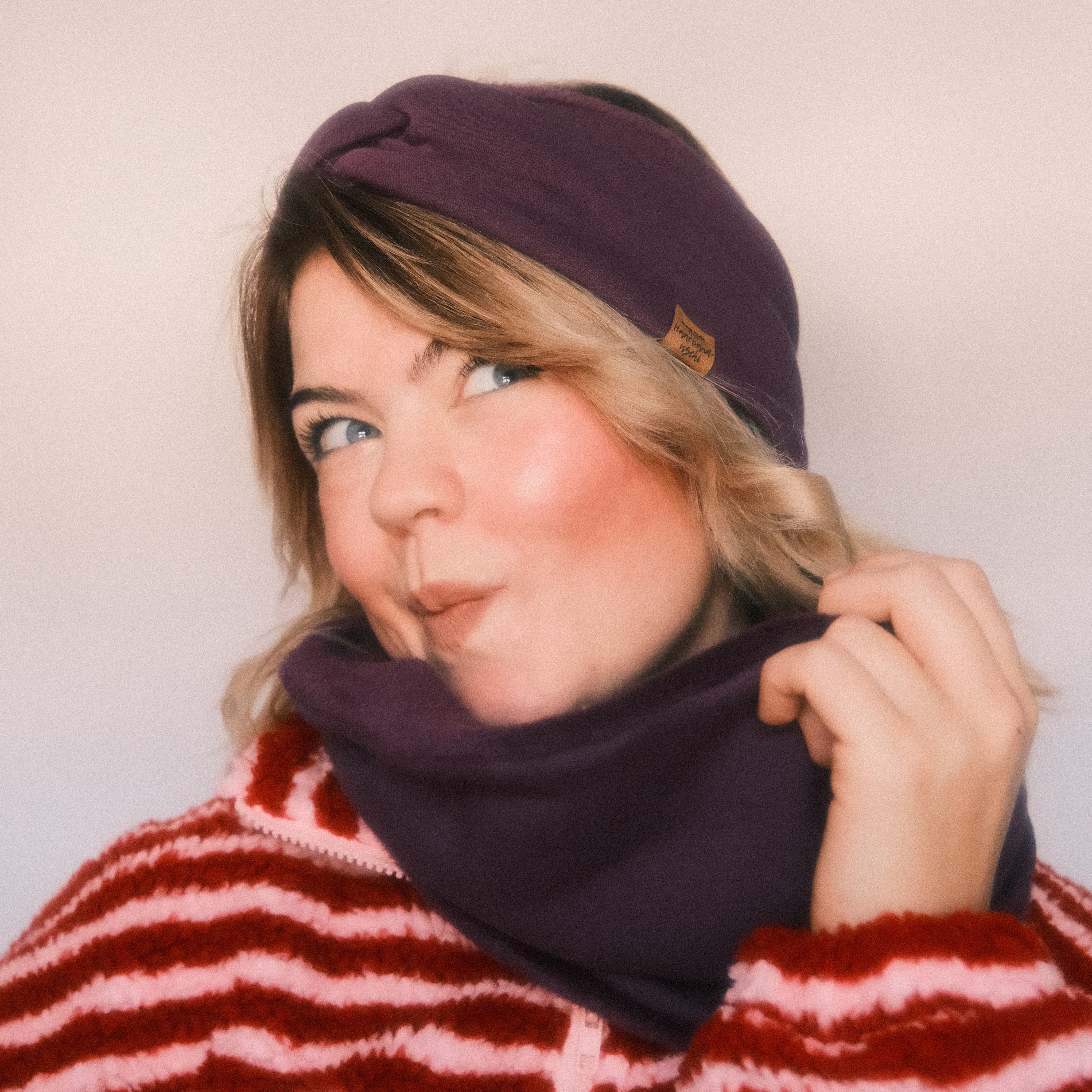 Stirnband Basic gefüttert Lila