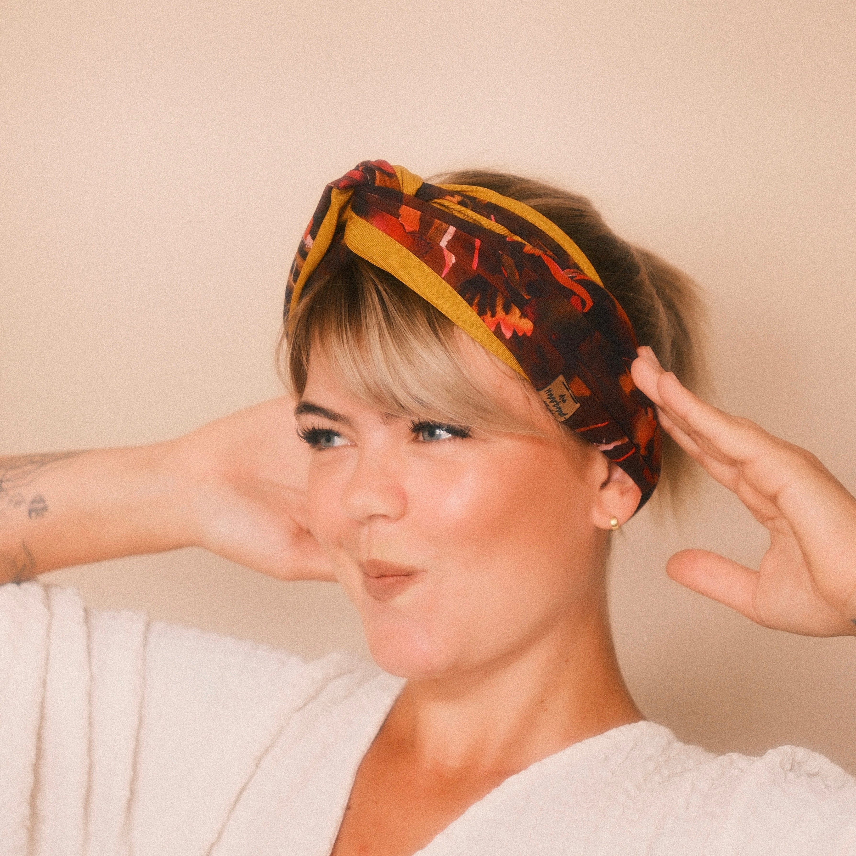 Drahthaarband 2 Seiten - Herbstzauber Orange