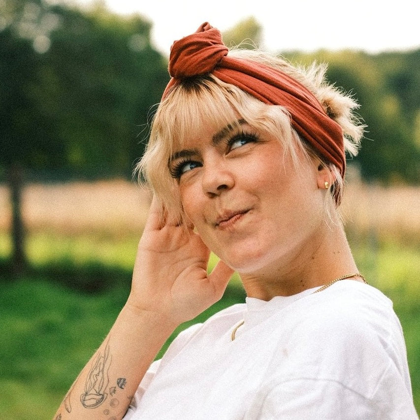 Drahthaarband 2 Seiten Glitzer/Satin Rost