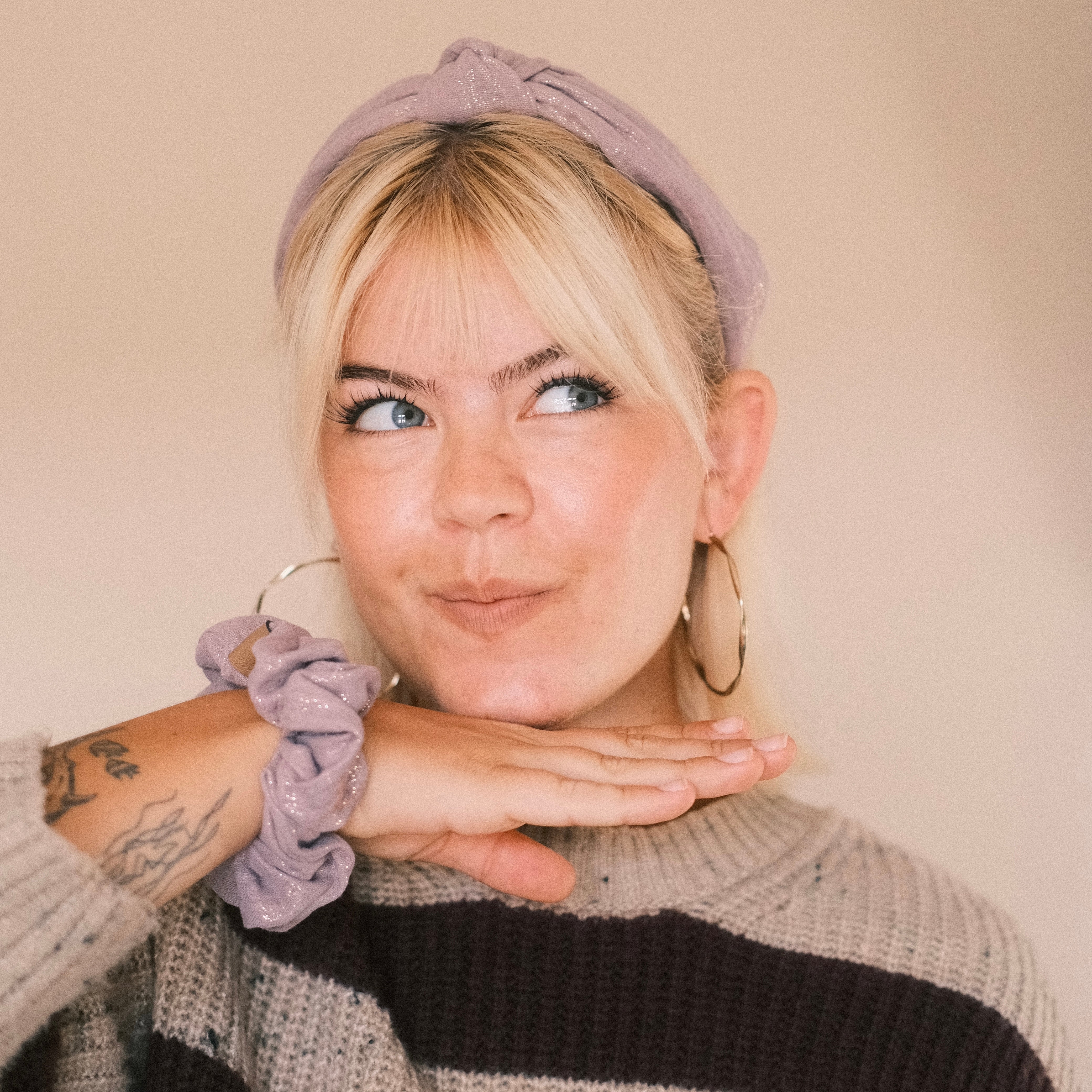 Scrunchie - Glitzer Flieder