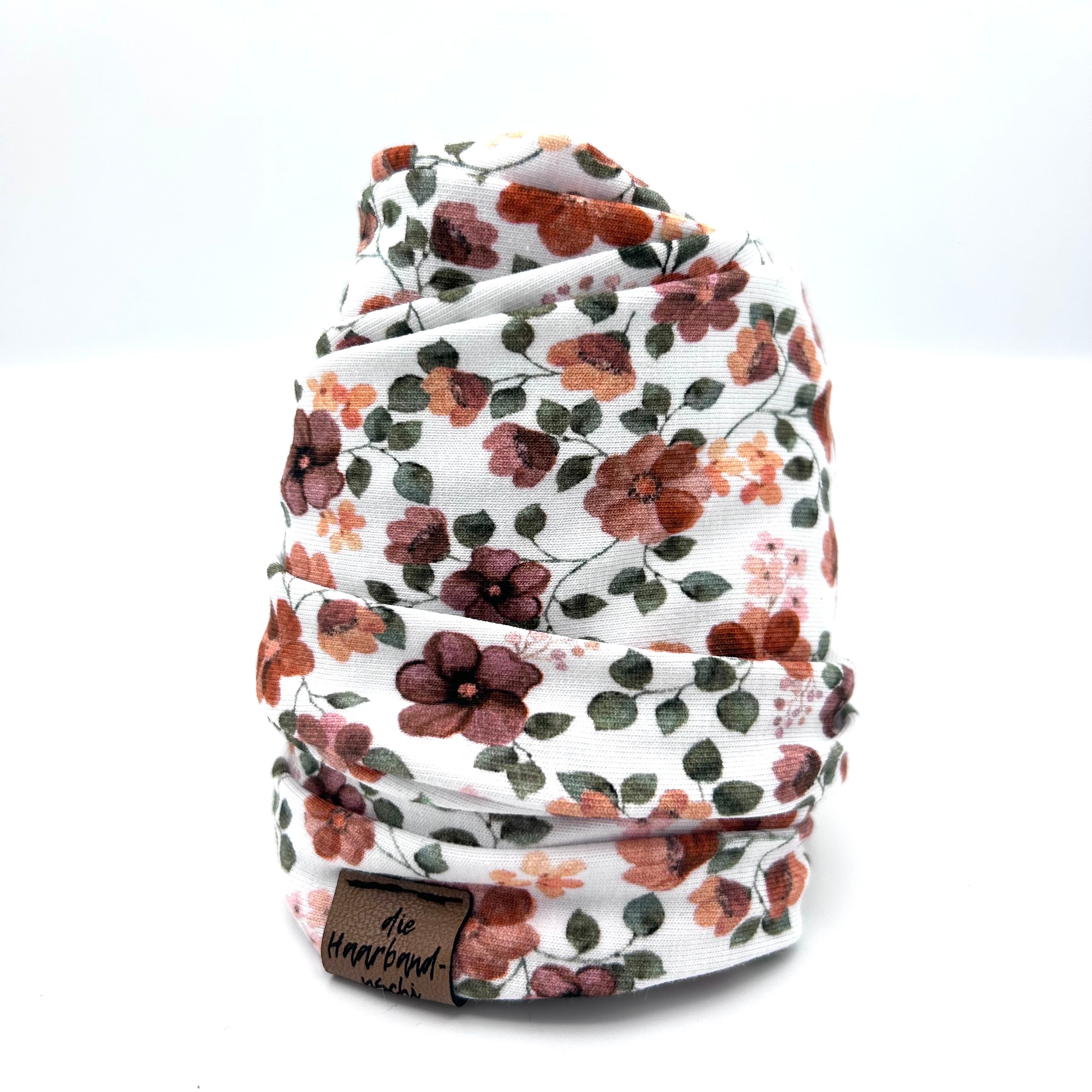 Drahthaarband breit - Blumenkranz Orange