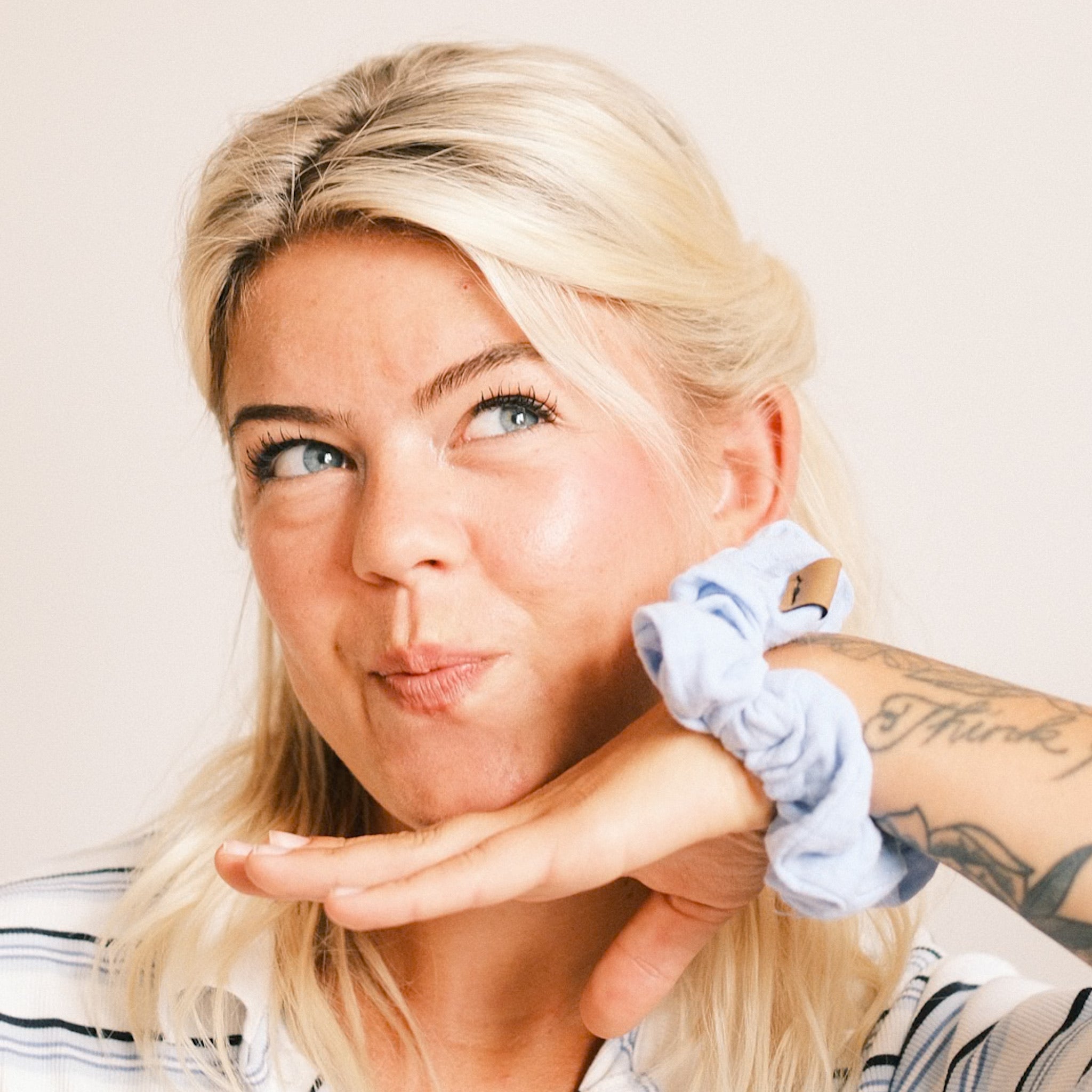 Scrunchie - Musselin Hellblau