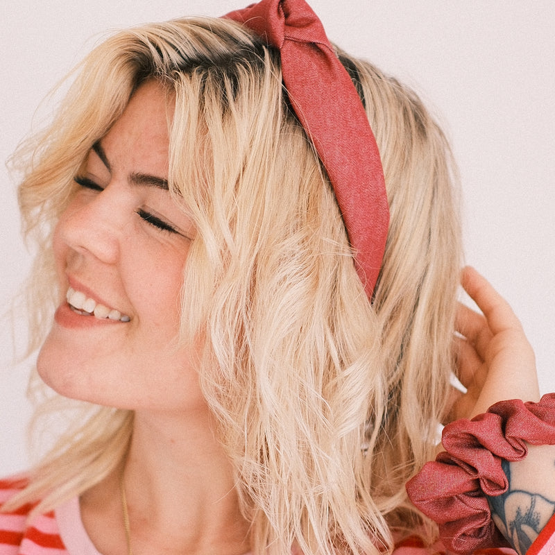 Scrunchie - Jeans Raspberry