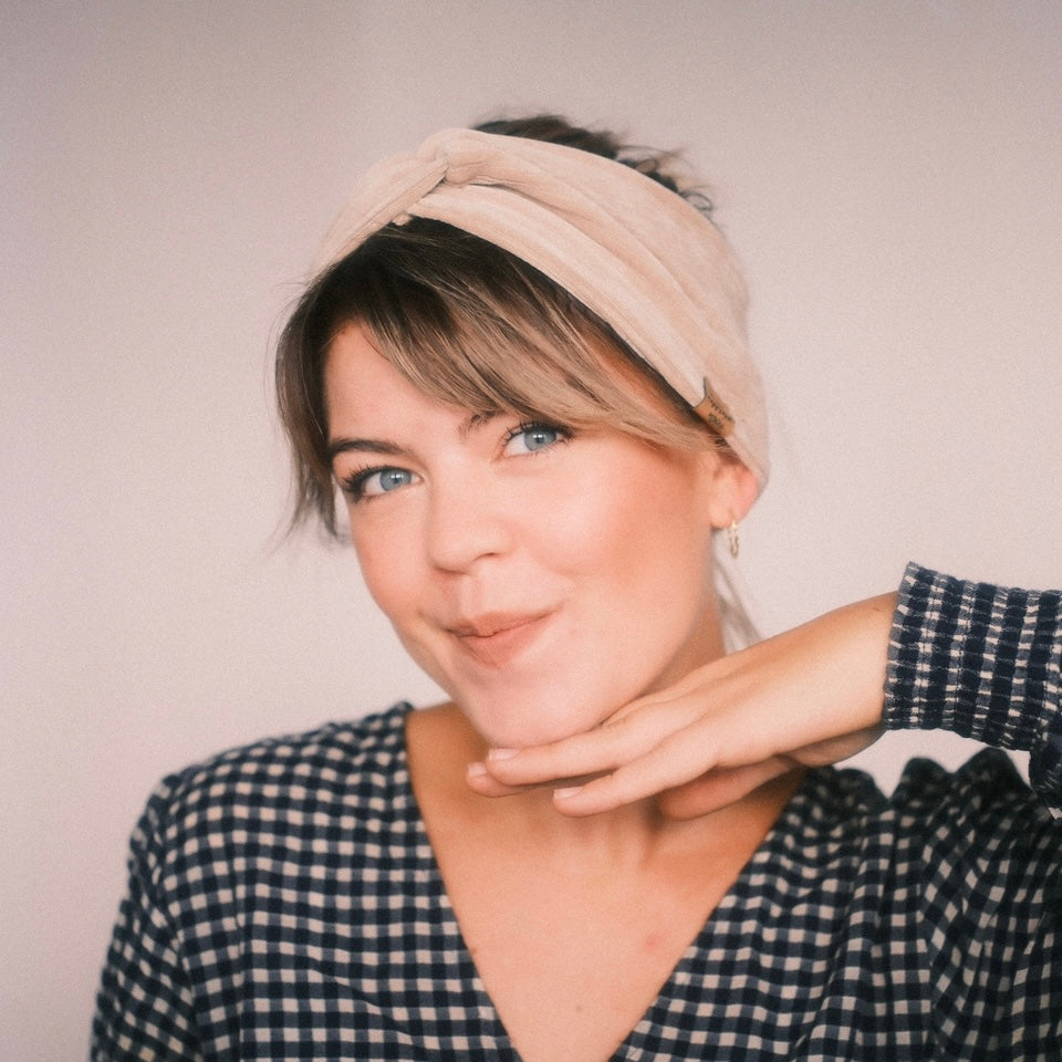 Basic Haarband - Cord Beige