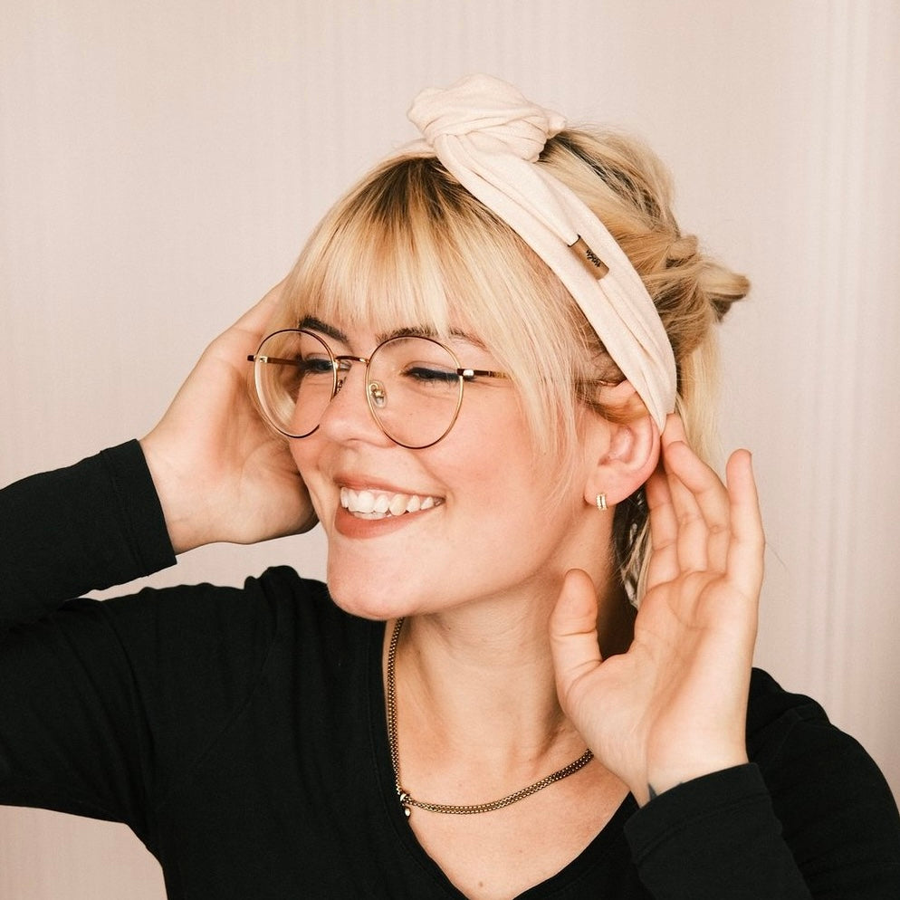 Drahthaarband Satin Beige