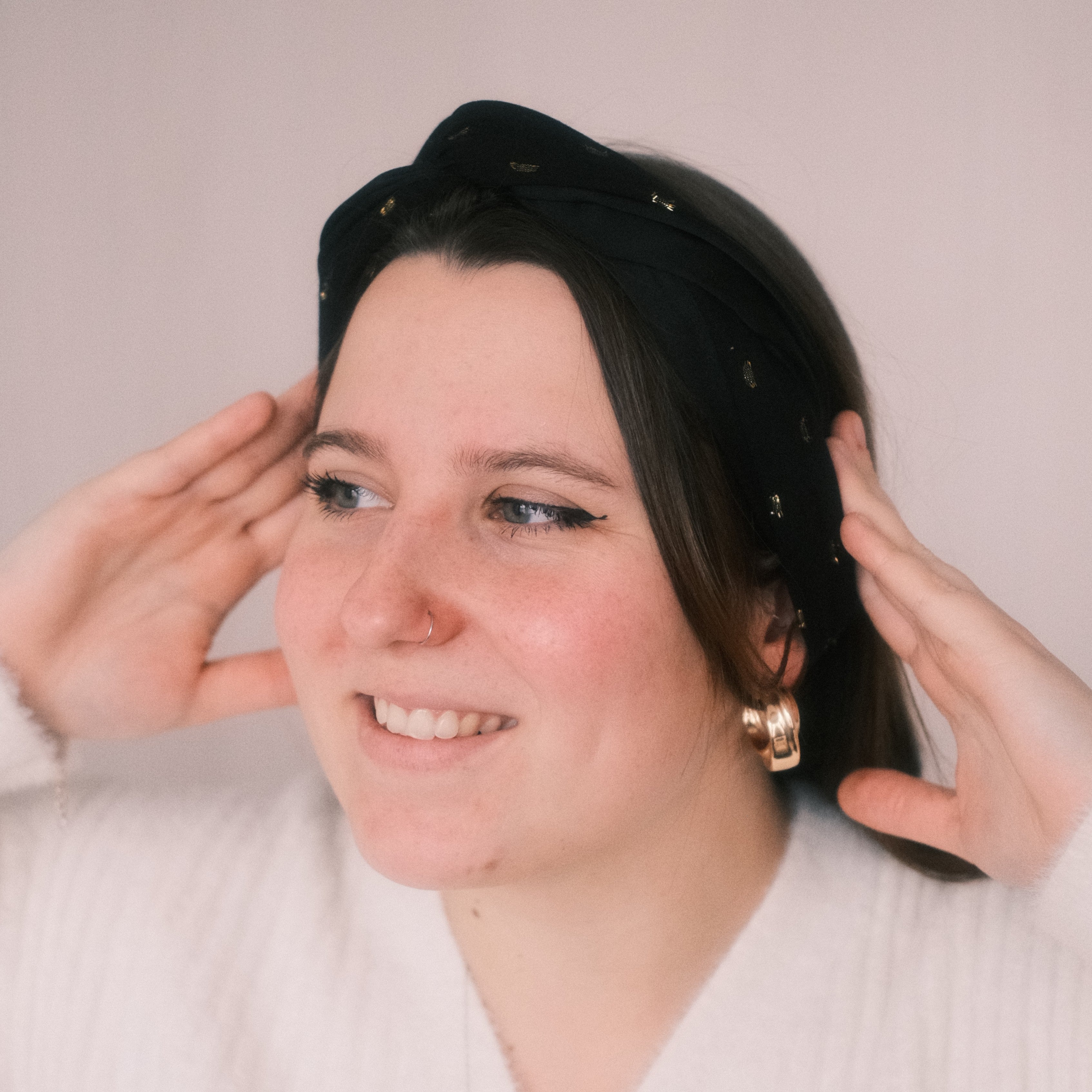 Drahthaarband 2 Seiten - Sparkle Schwarz