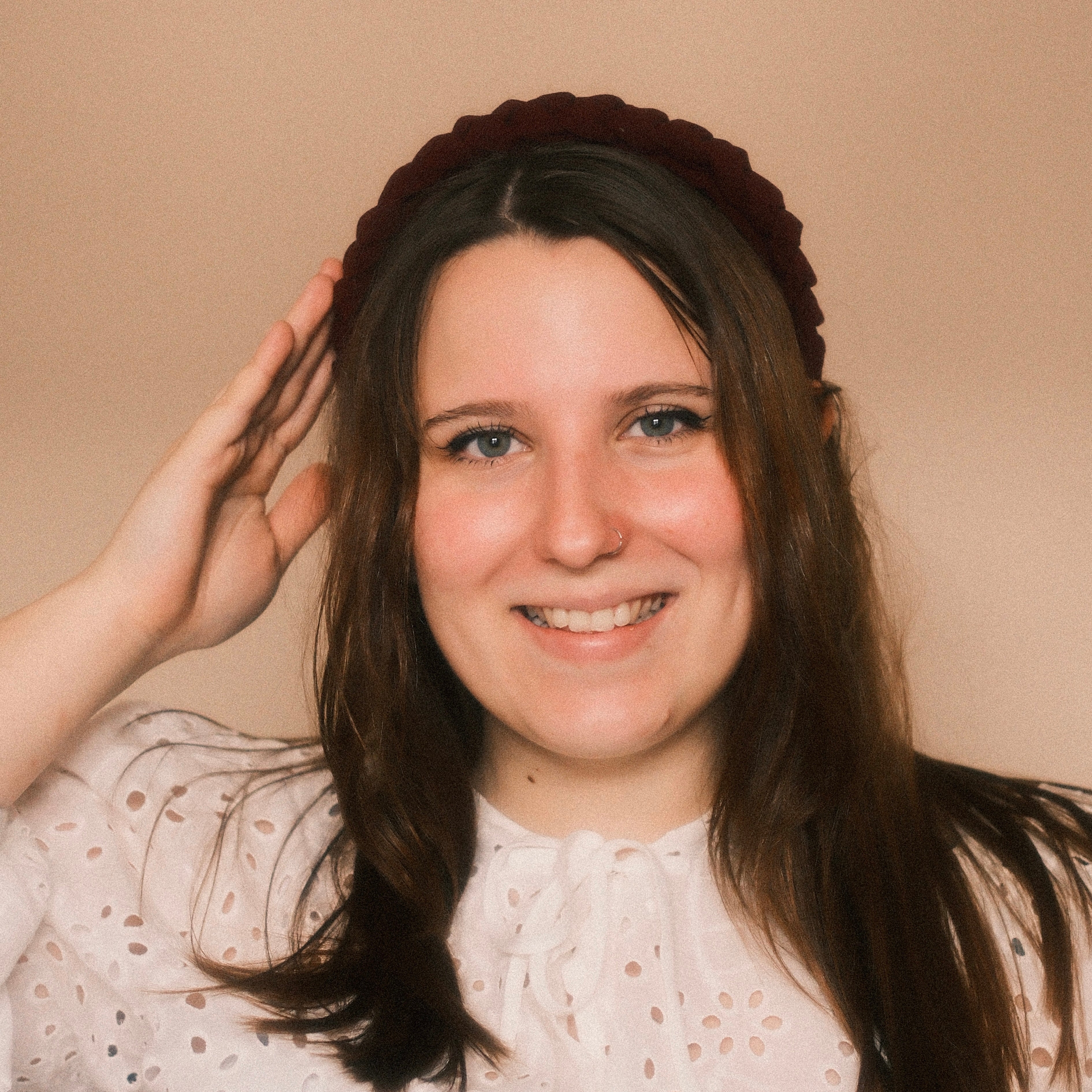 Luise - Haarreif geflochten Weinrot