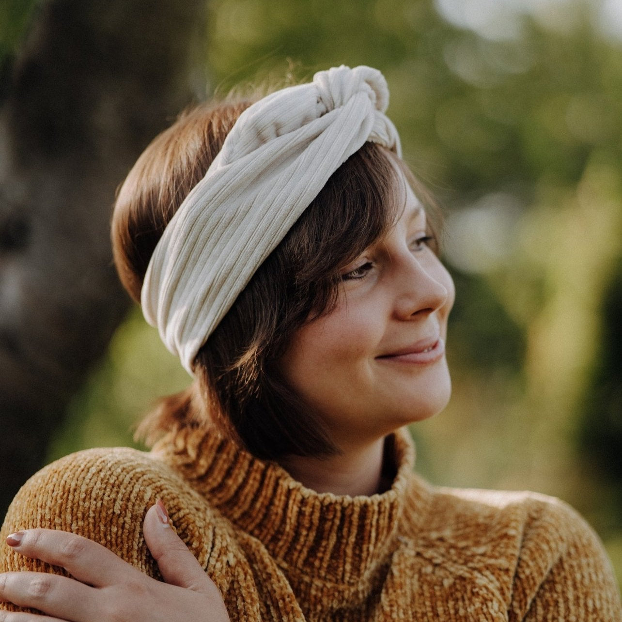 Drahthaarband Cord beige