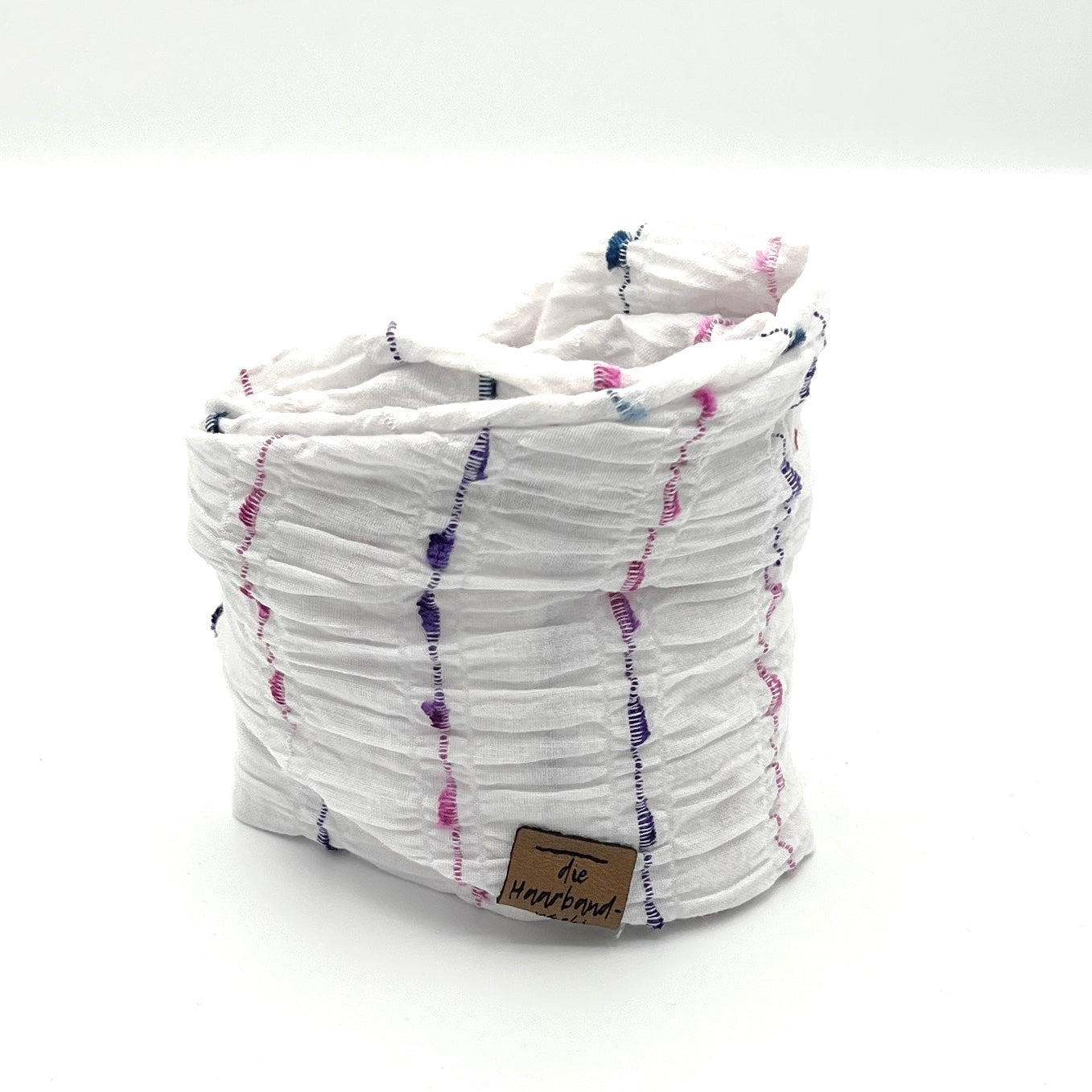 Drahthaarband breit Boho weiß