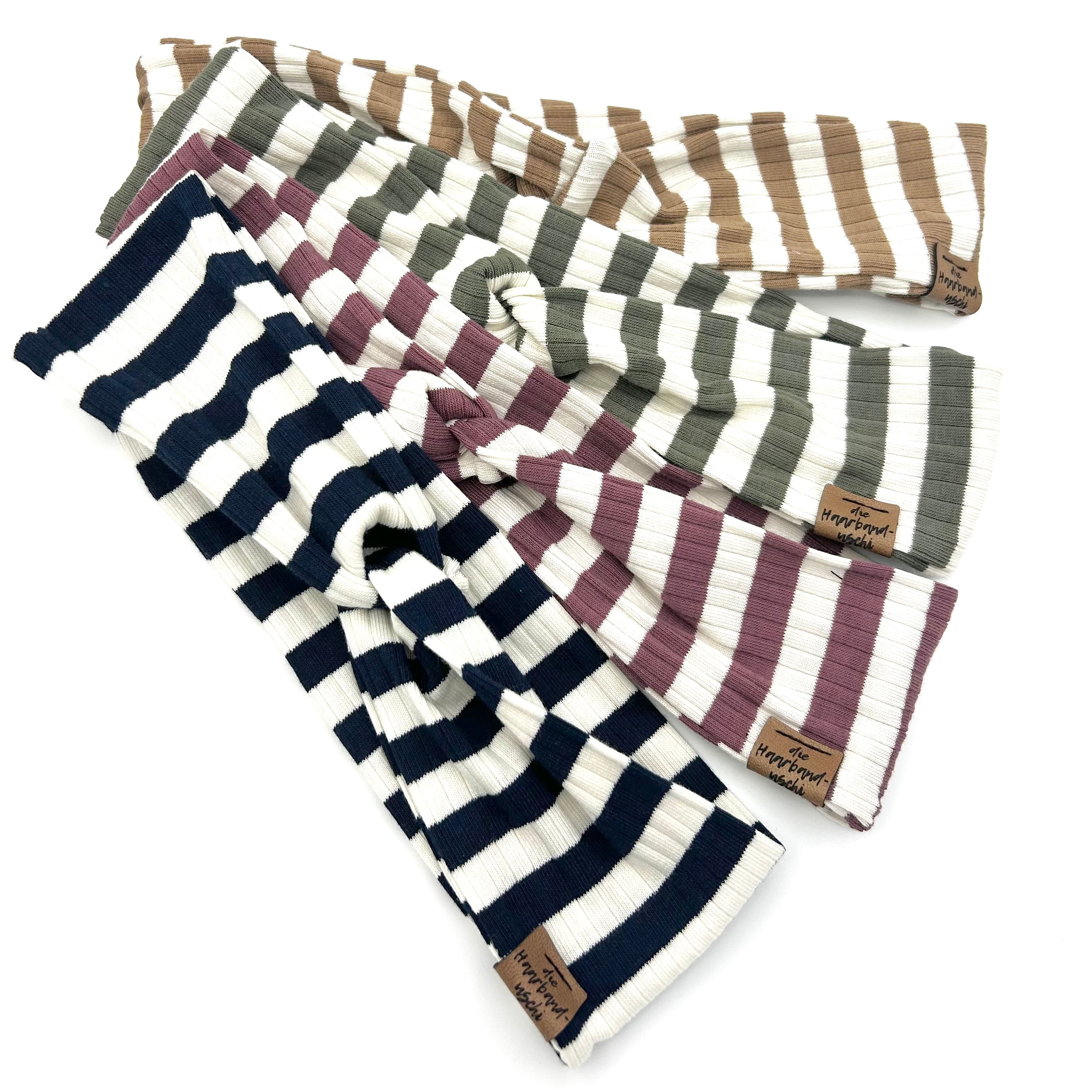 Basic Haarband - gestreift grün