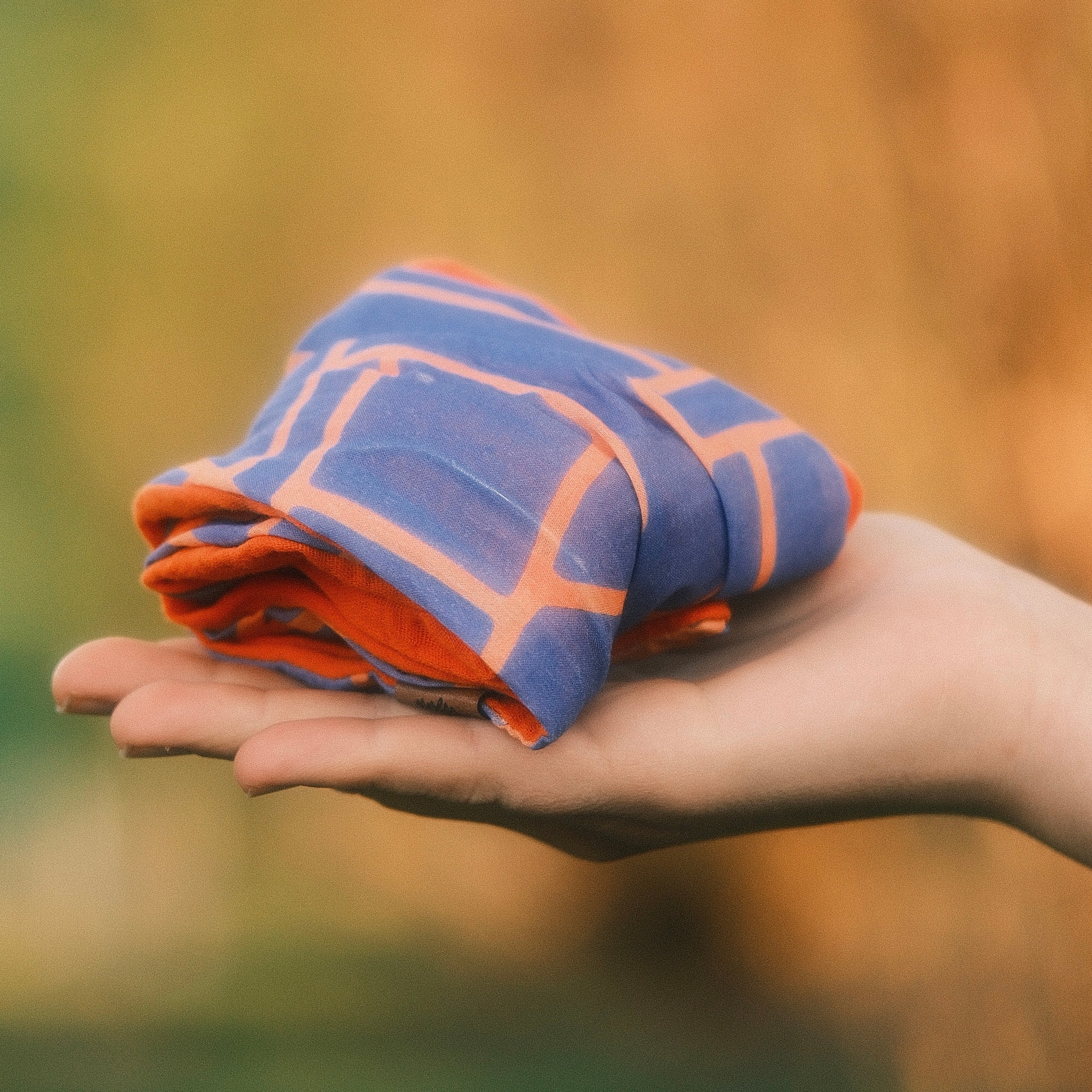 Drahthaarband breit 2 Seiten Neon Blau/Orange