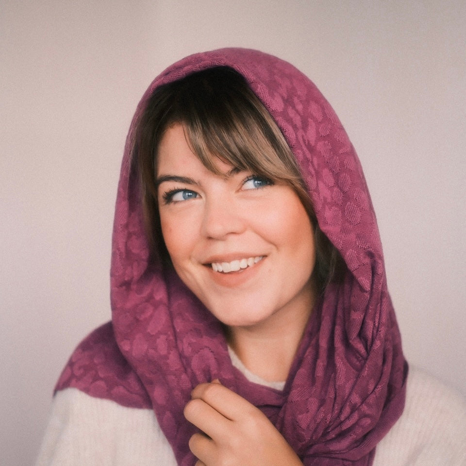 Schal - Strick Leo Pink/Lila