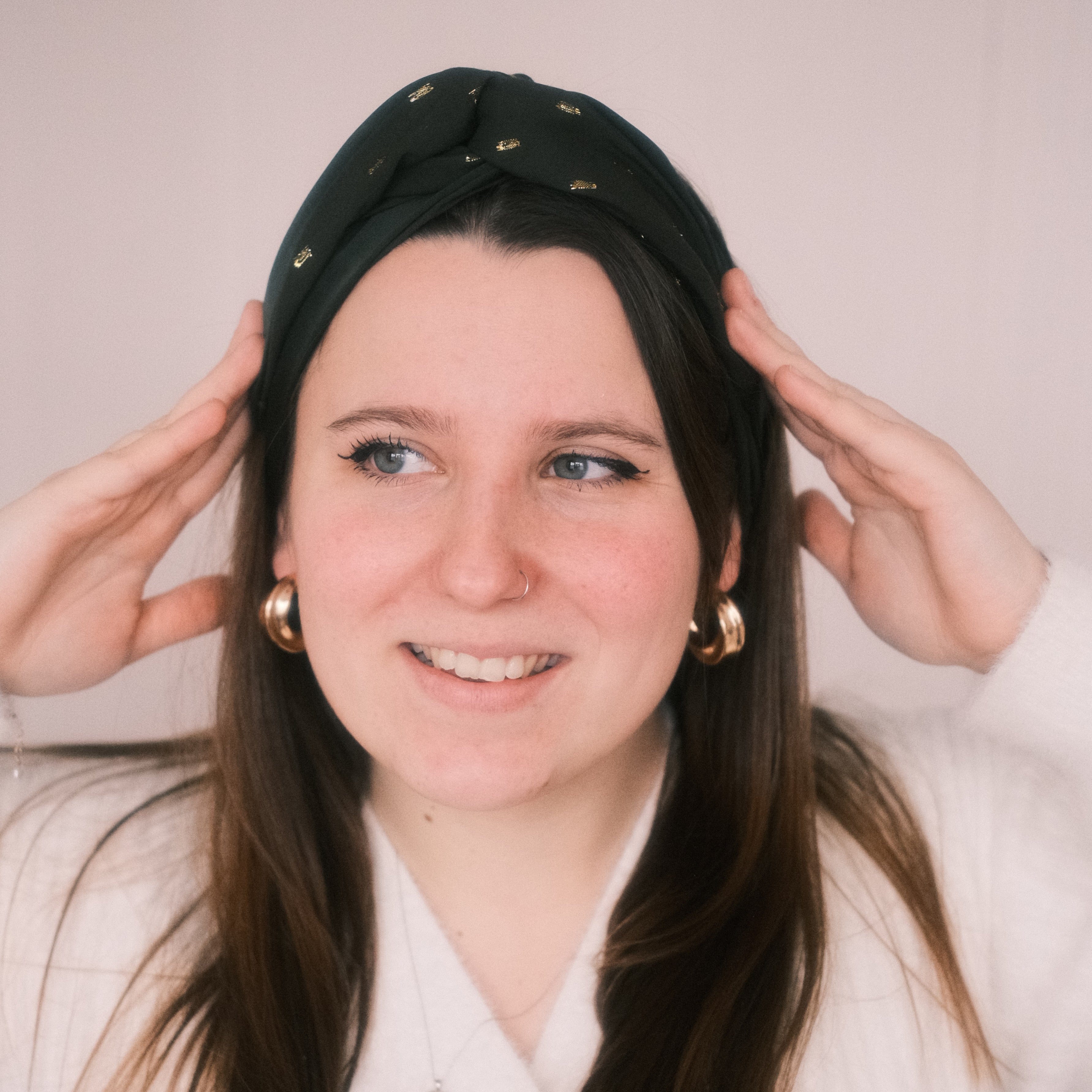 Drahthaarband 2 Seiten - Sparkle Khaki