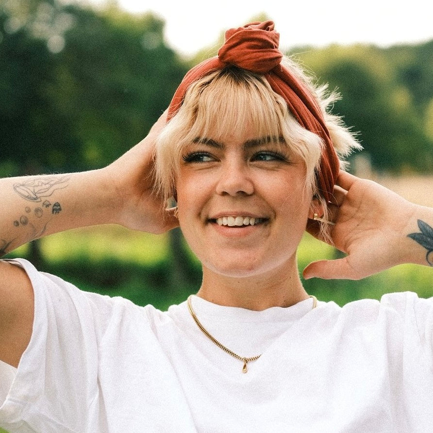 Drahthaarband 2 Seiten Glitzer/Satin Rost