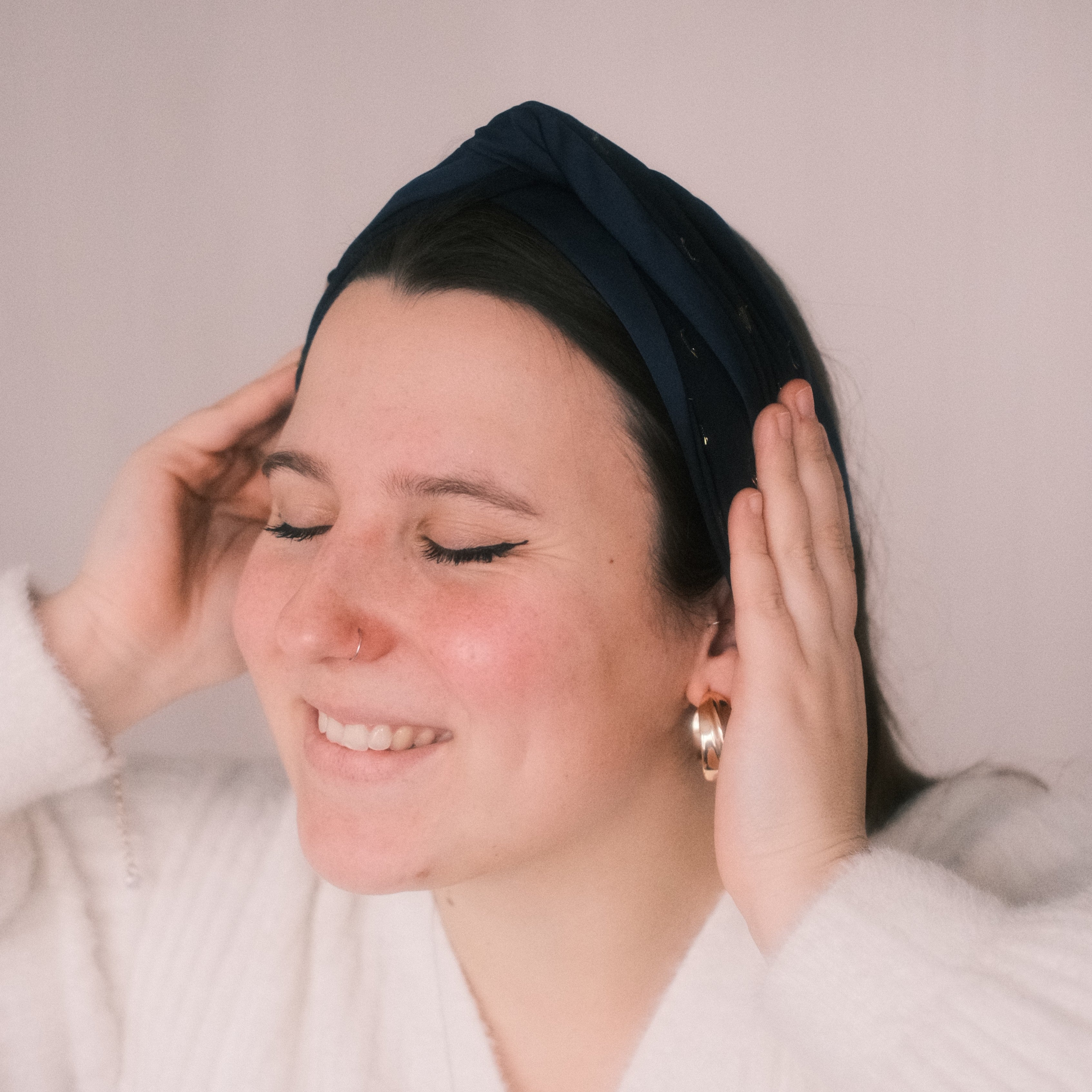 Drahthaarband 2 Seiten - Sparkle Navy