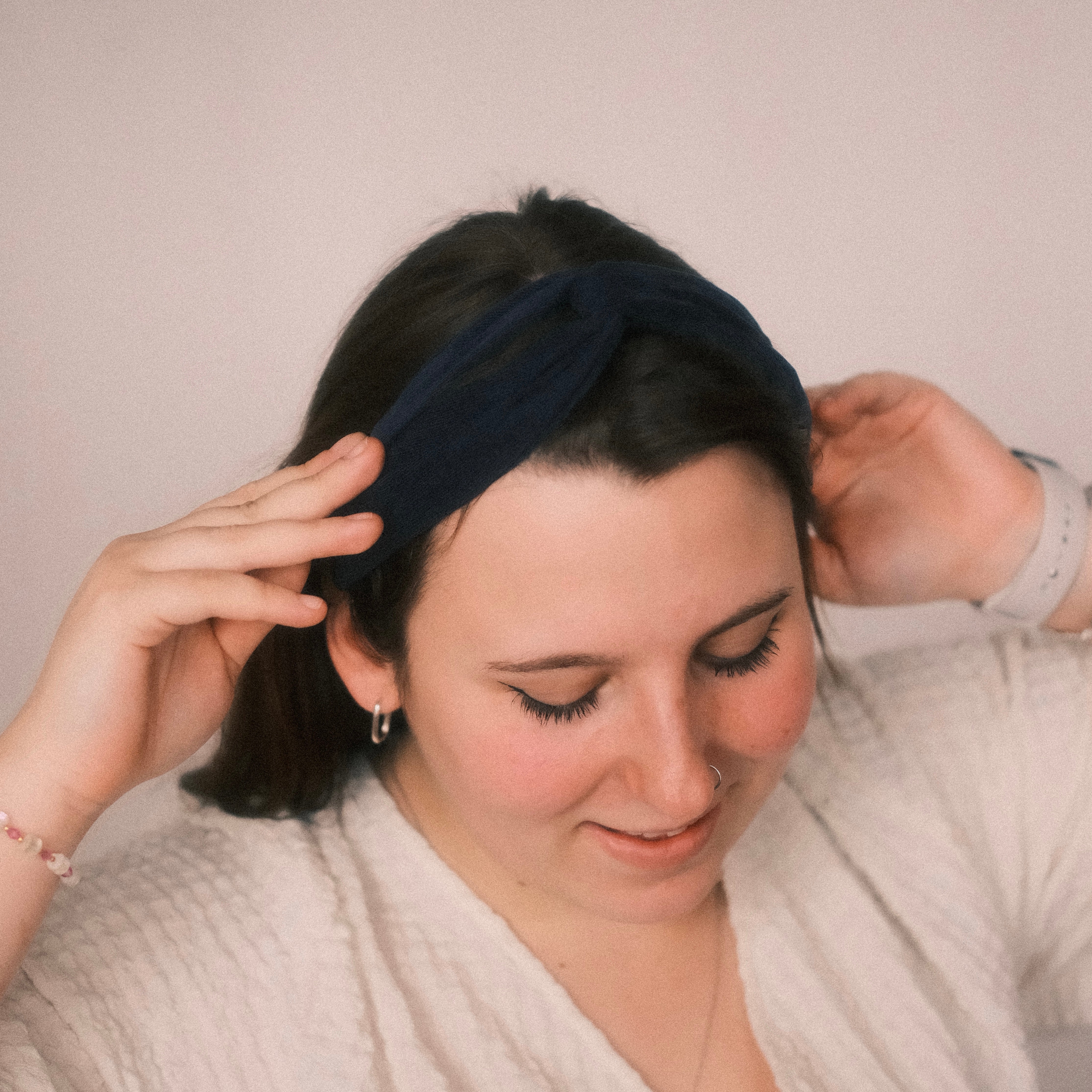 Drahthaarband - Feincord Dunkelblau