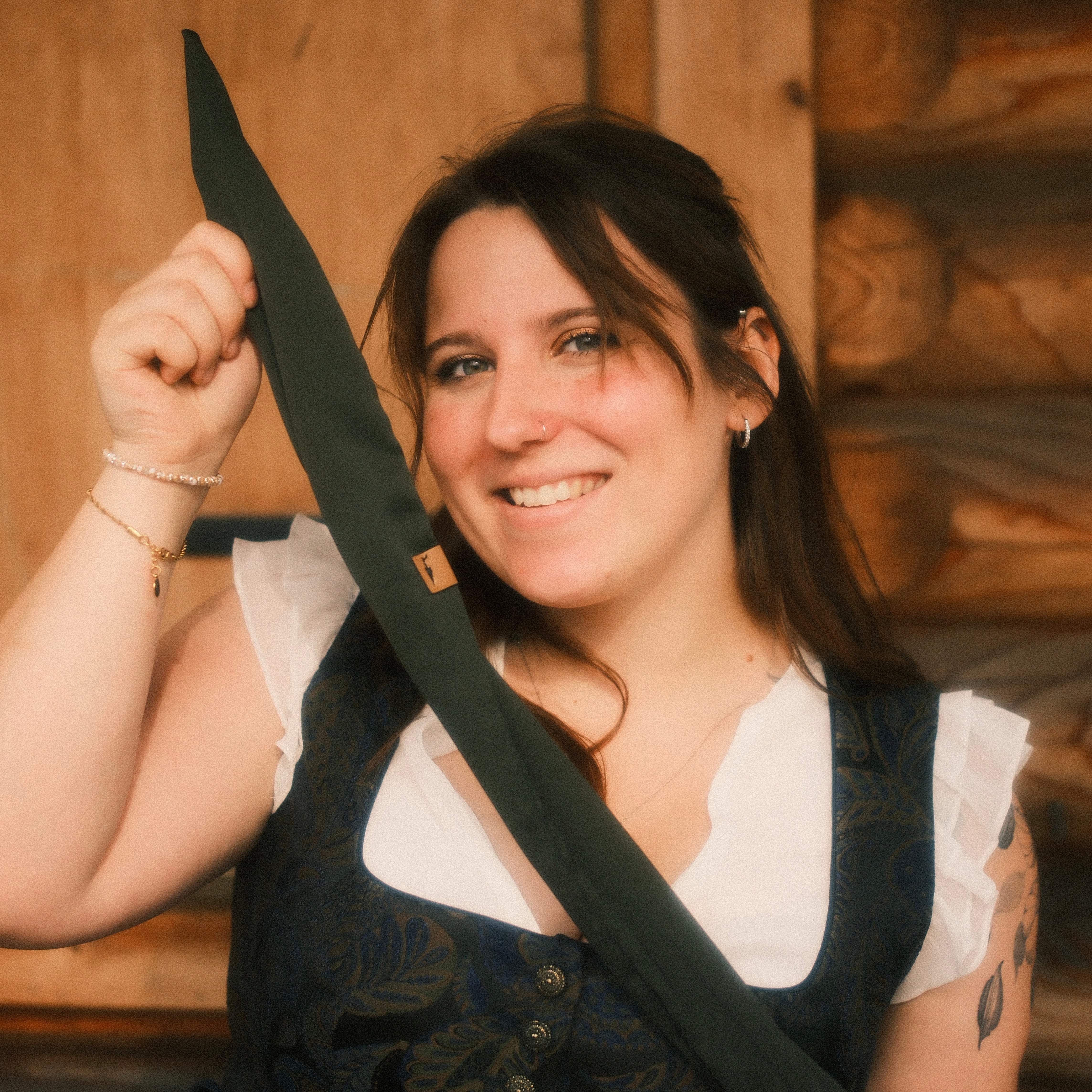 Drahthaarband Satin Waldgrün