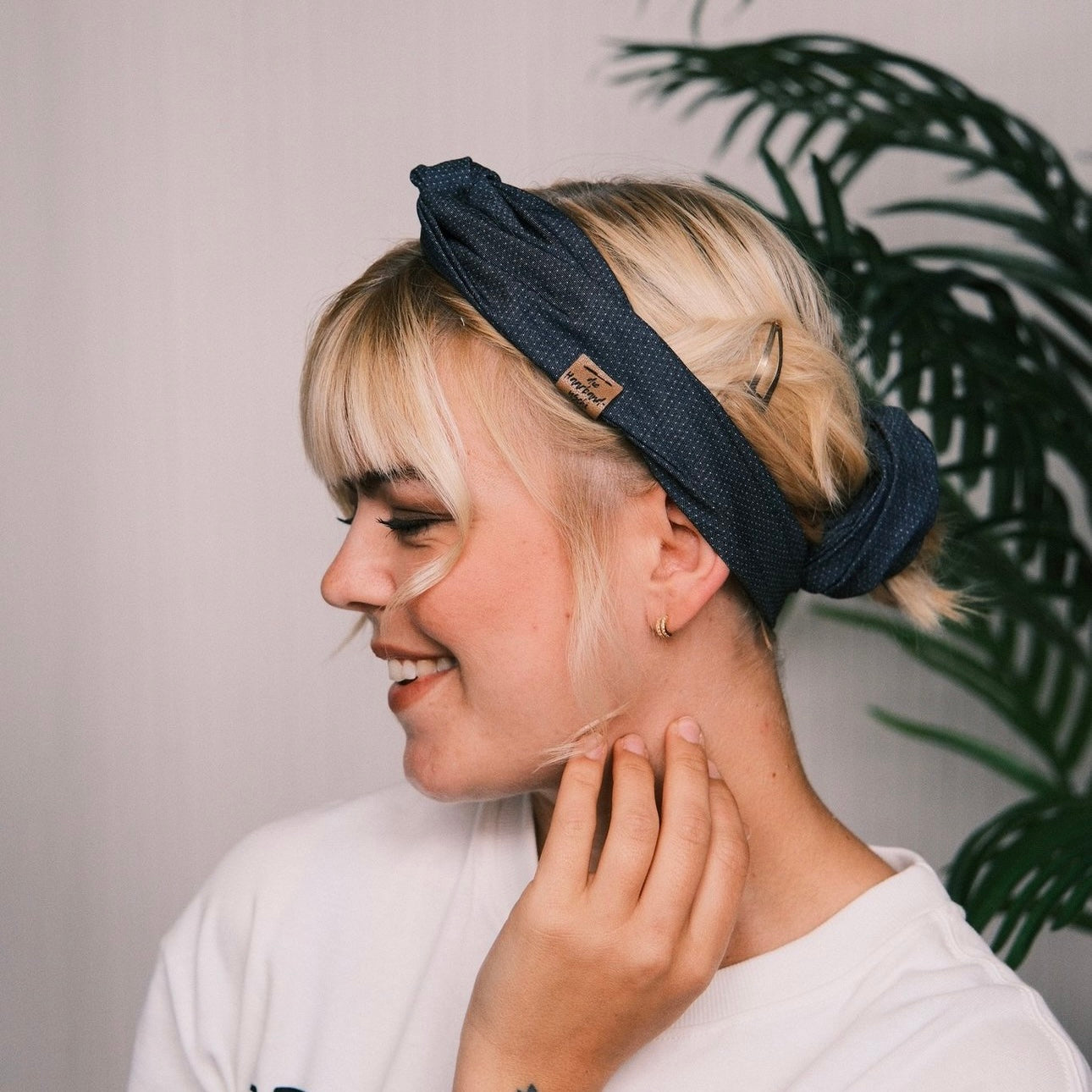 Drahthaarband Jeans Punkte