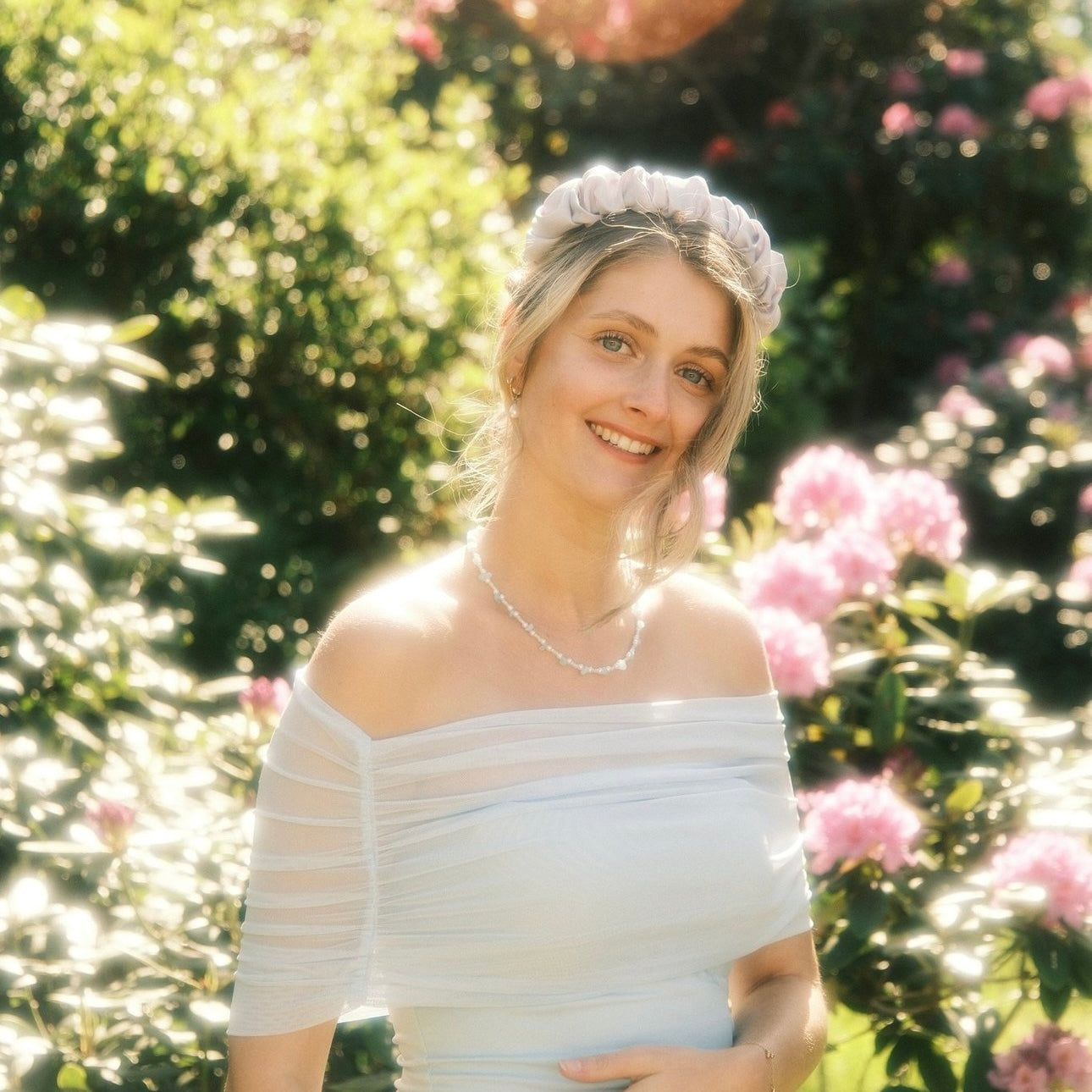 Ronja - Wedding Hellgrau - Haarreif gerafft