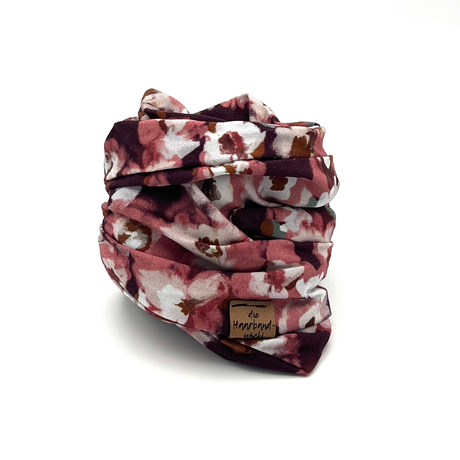 Drahthaarband breit Burgundy Bloom