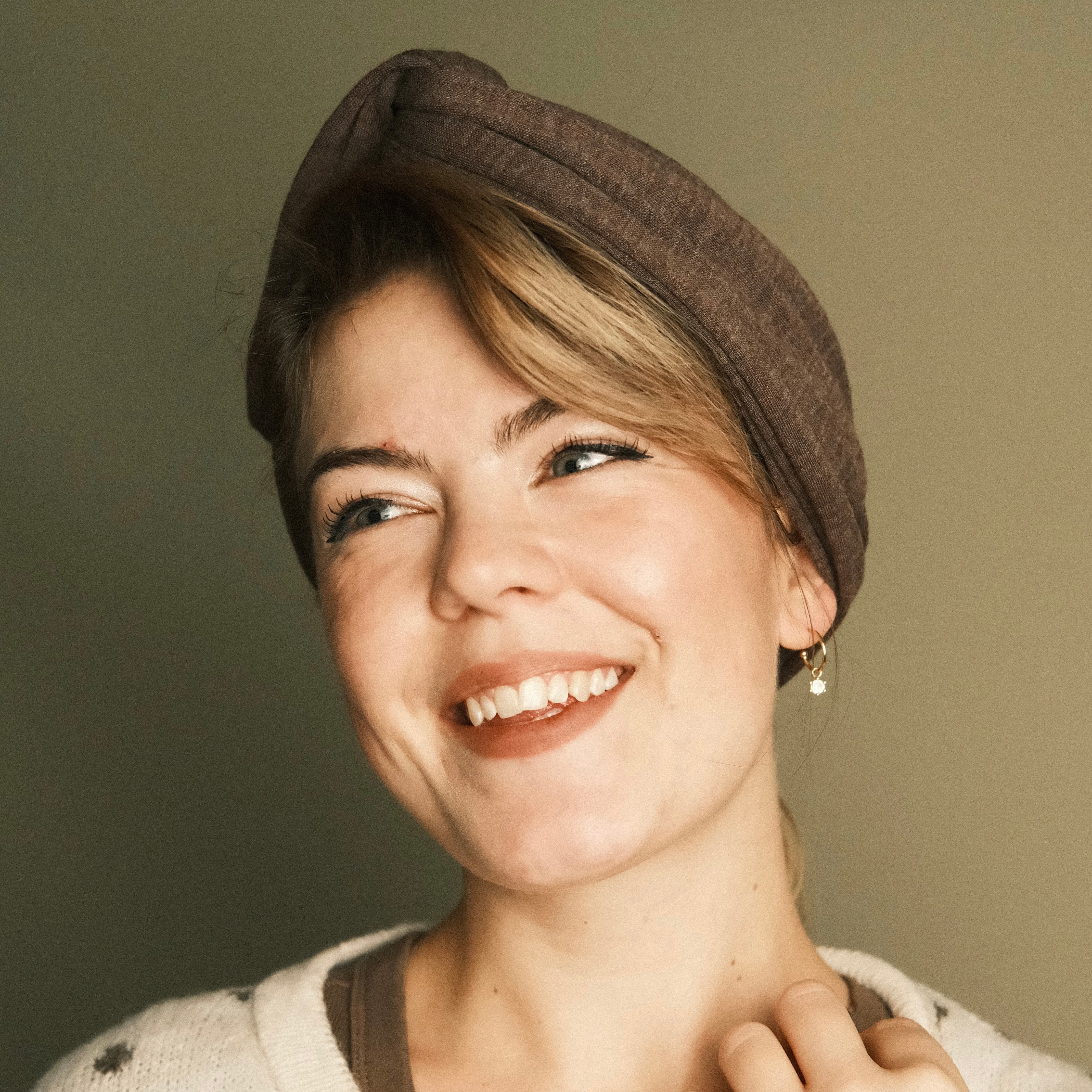 Drahthaarband breit - Warm Braun