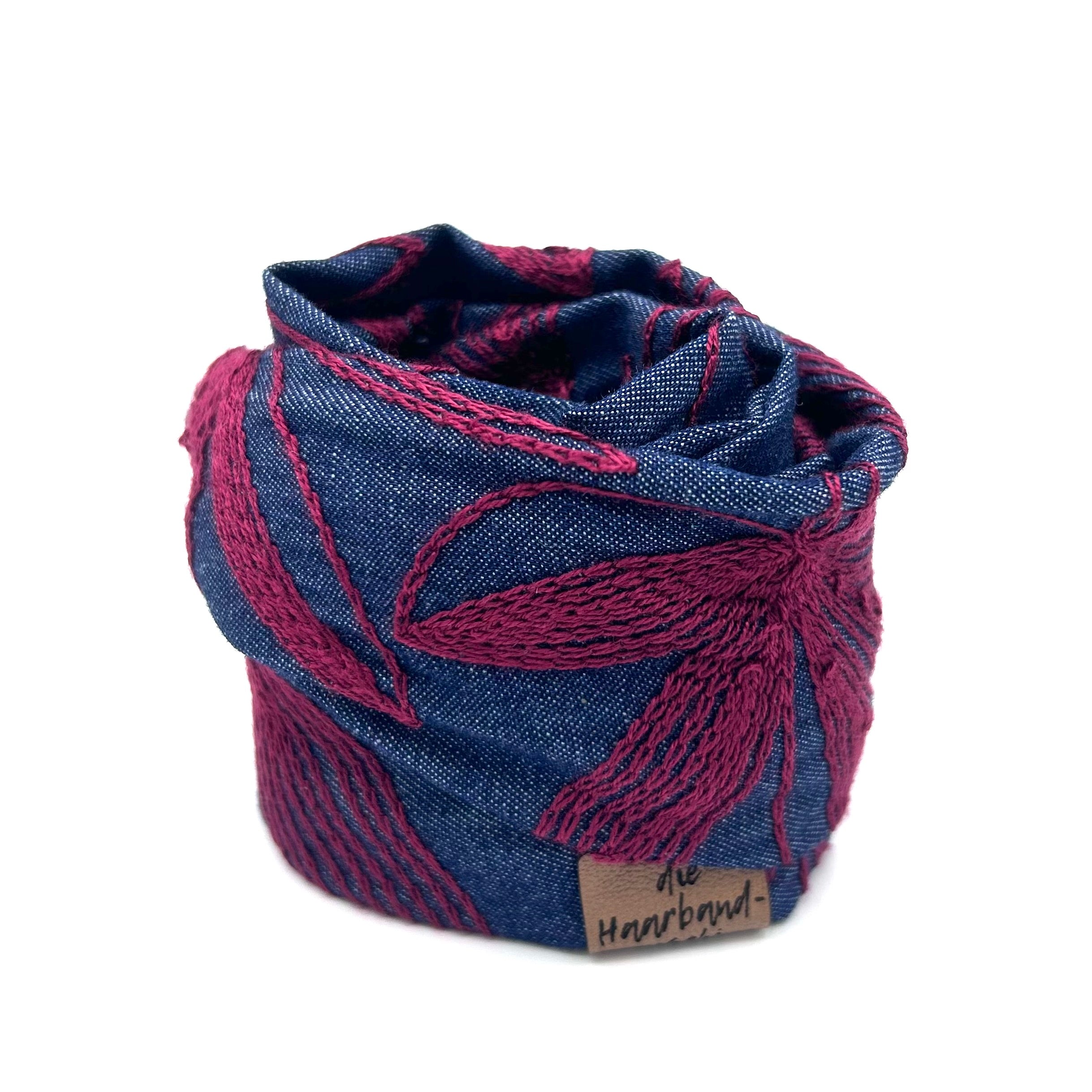 Drahthaarband schmal - Boho Jeans Rot