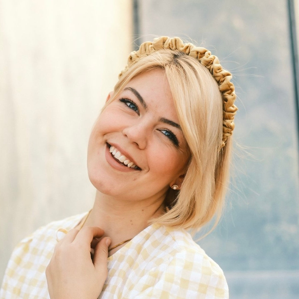 Hilde - sonnengelb Haarreif gerafft