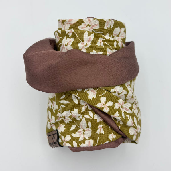 Drahthaarband 2 Seiten breit - Olive Blossom