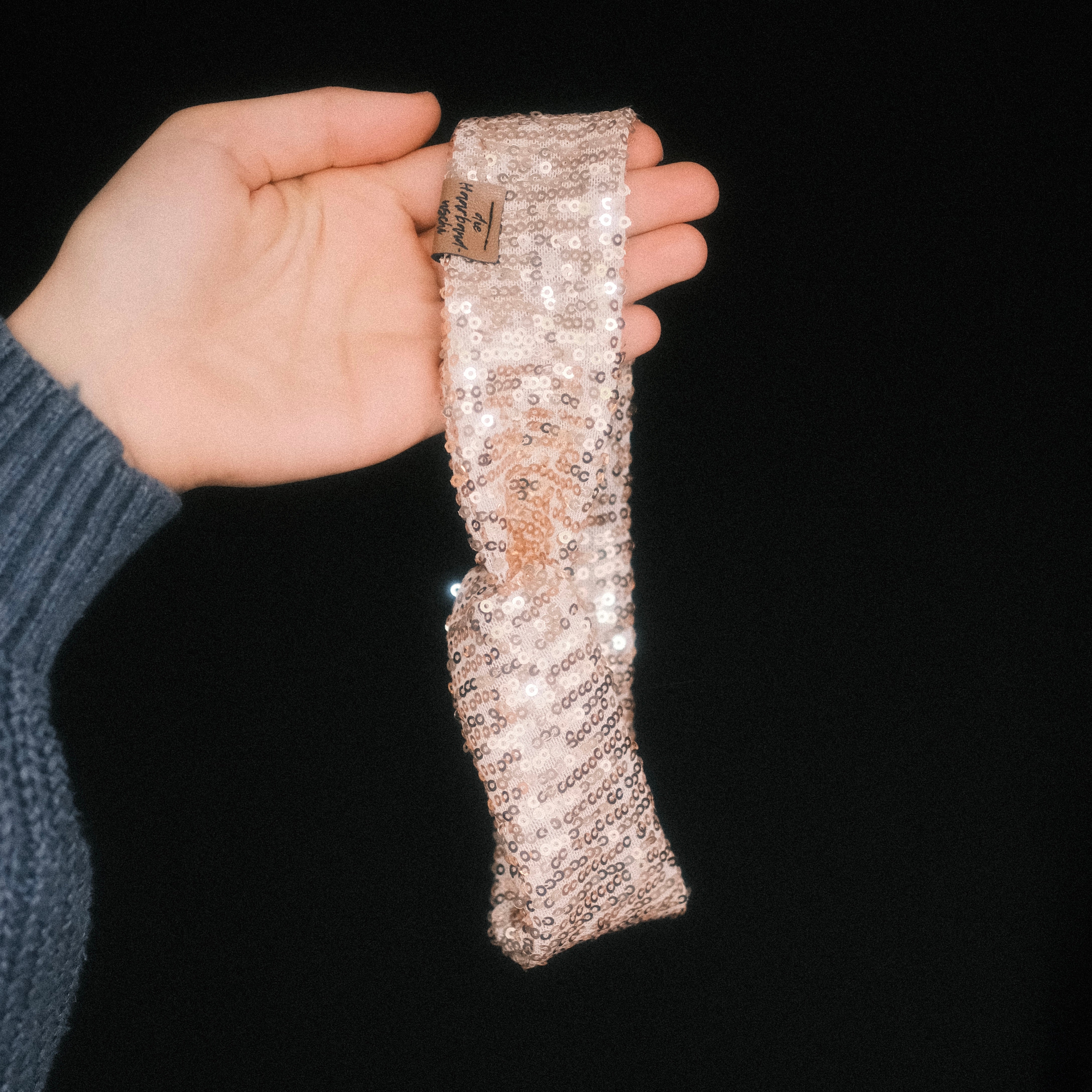 Basic Haarband - Pailletten Golden