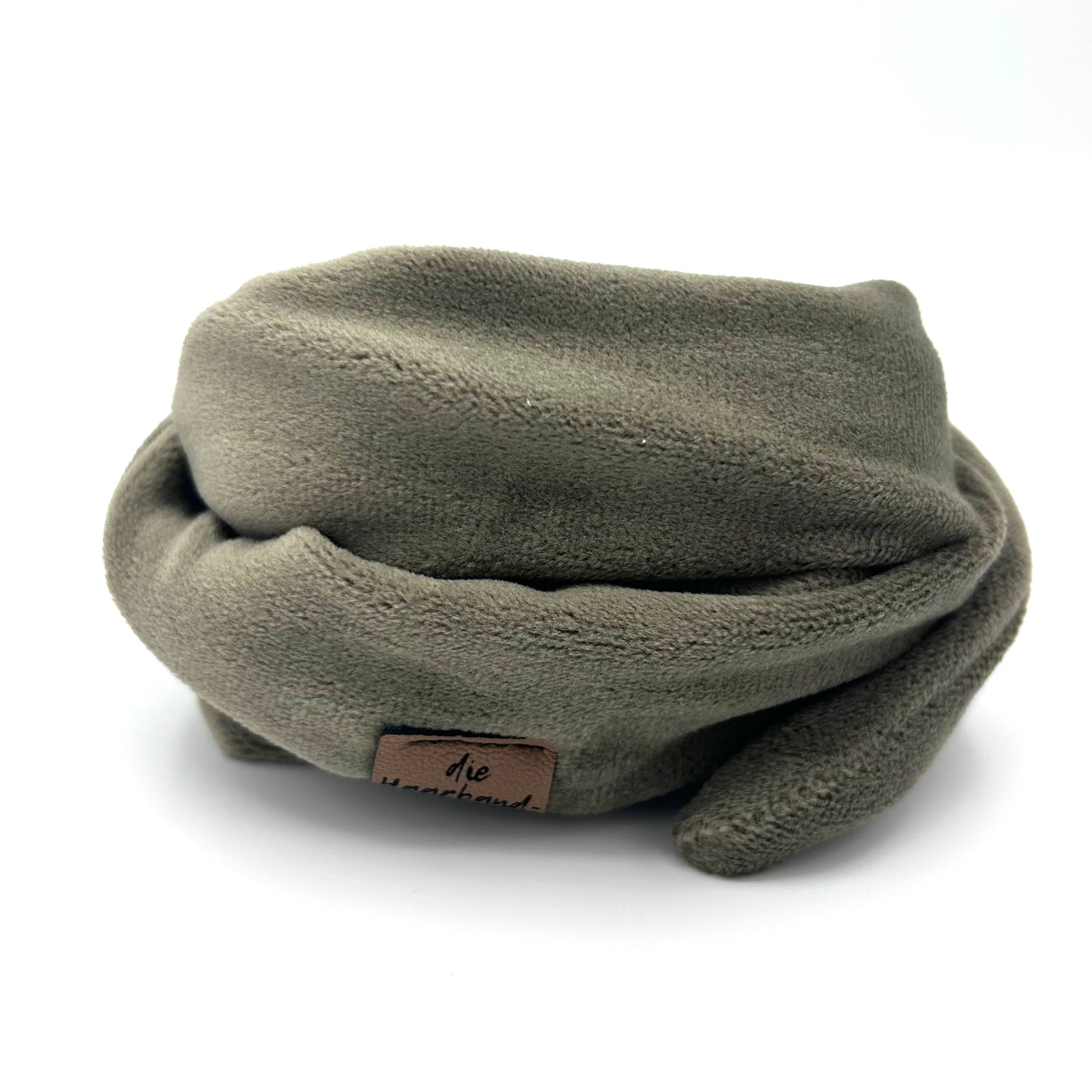 Drahthaarband - Samt Olive