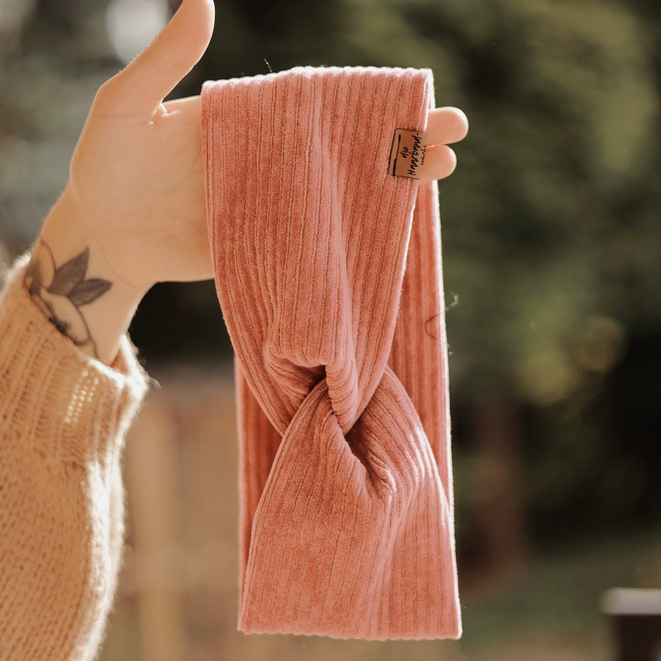 Basic Haarband - Cord Hellpink