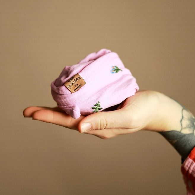 Drahthaarband Blümchen Rosa