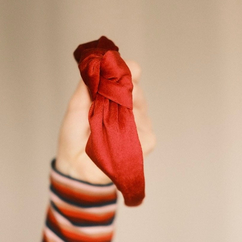 Elli - coralenrot Haarreif Knoten