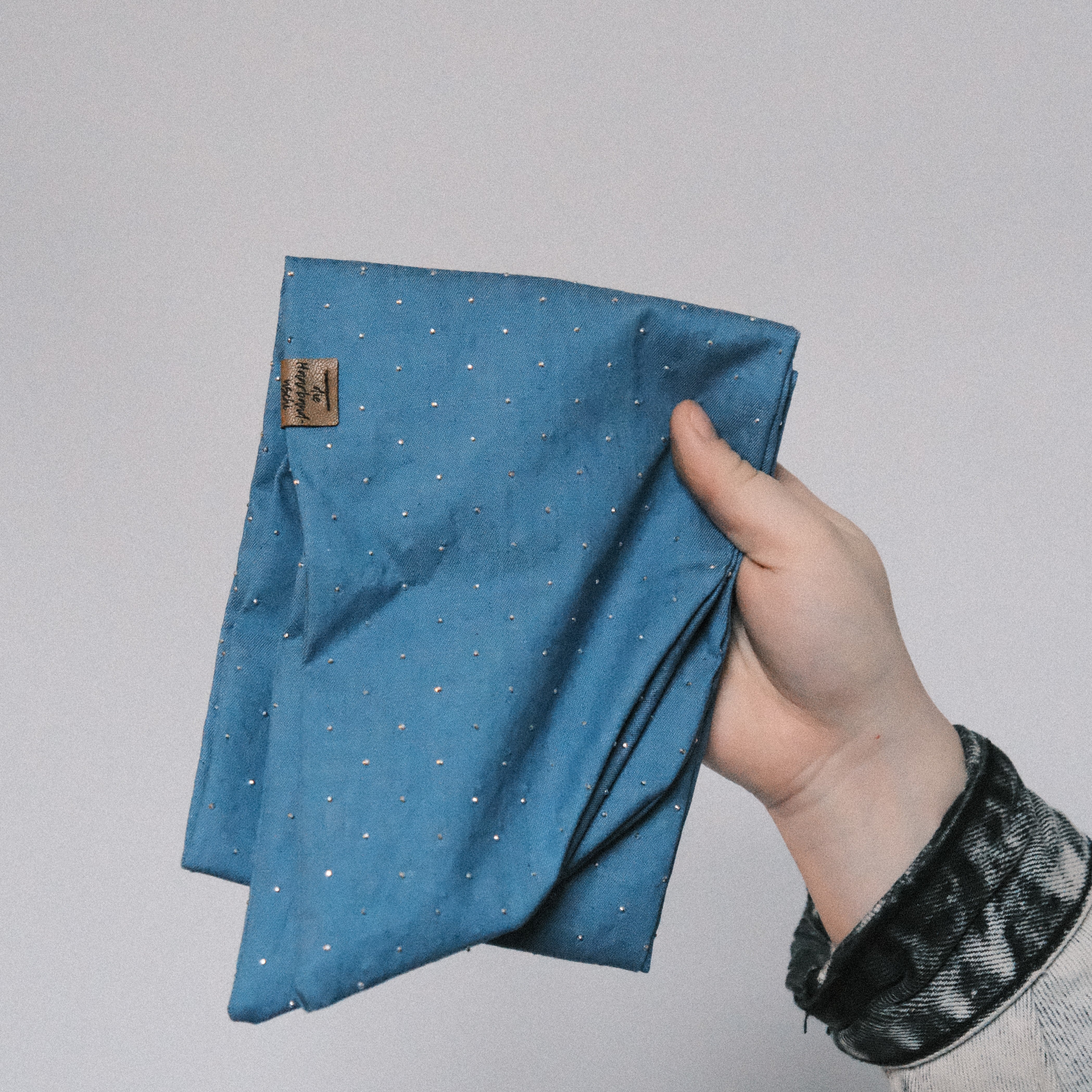 Mikro Schal - Jeans Glitzer Dunkel