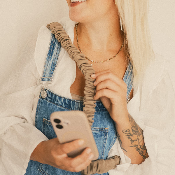 Handykette - Veganes Wildleder Beige