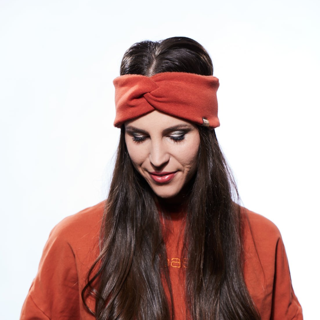 Stirnband Basic gefüttert Rost