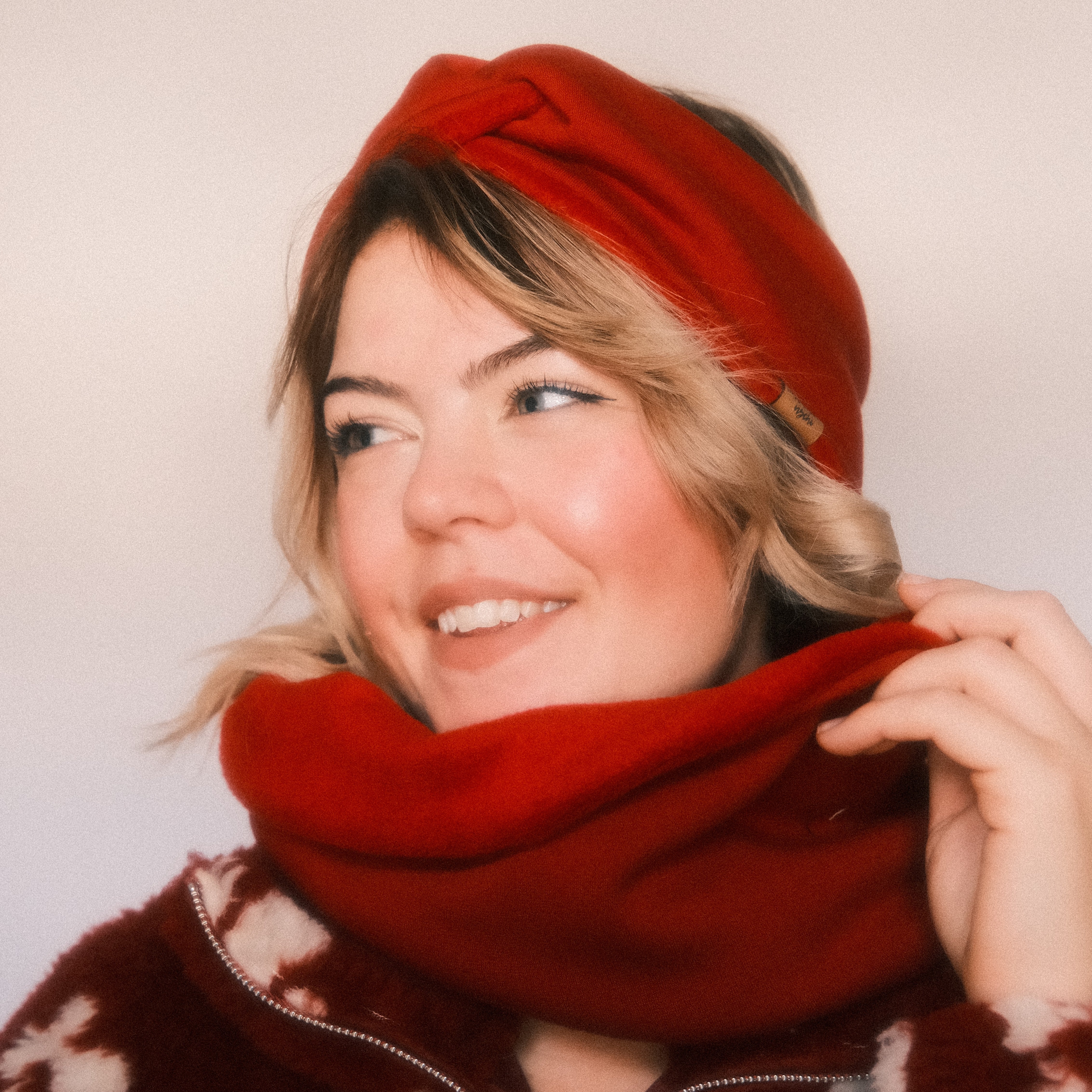 Loop - Samt gefüttert Rot