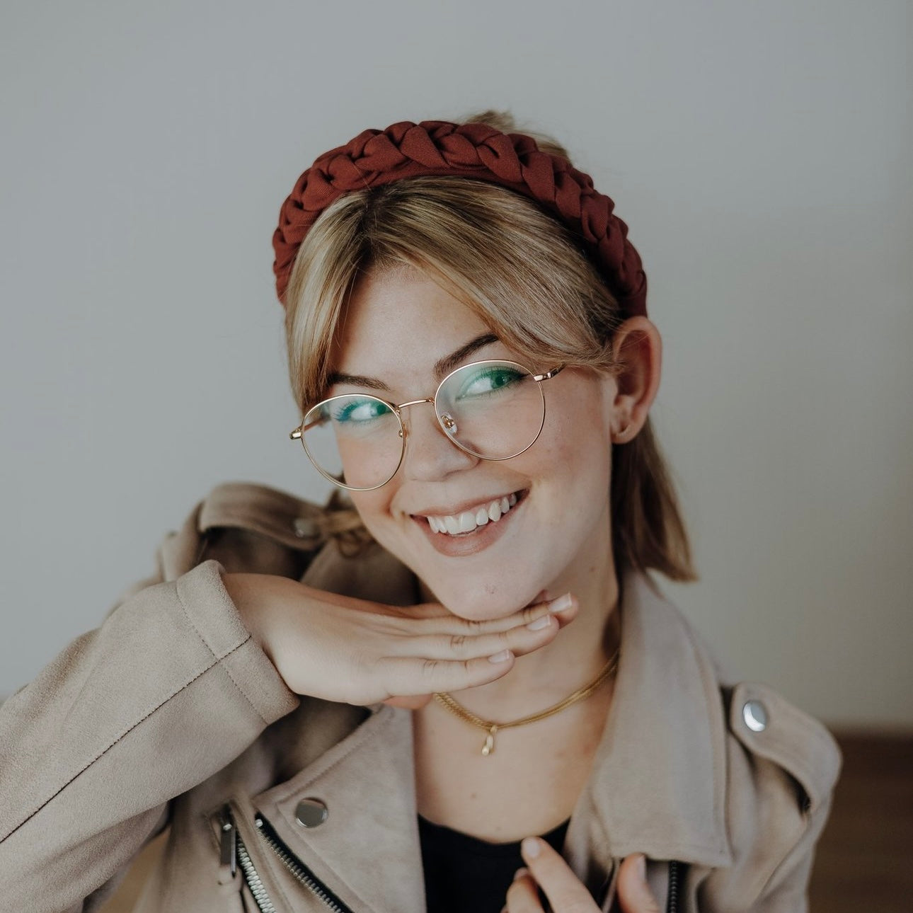 Luise - Haarreif geflochten terra