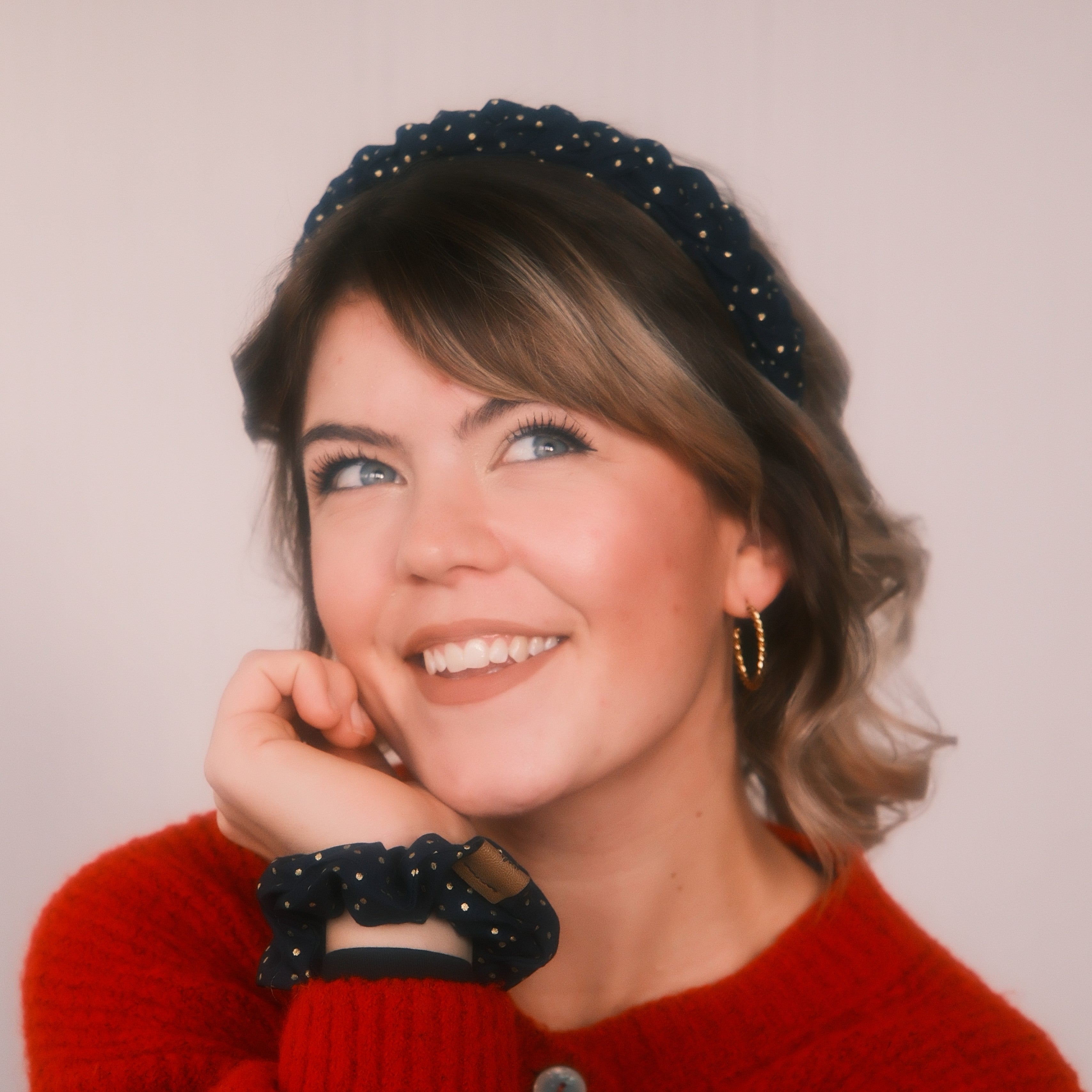 Scrunchie - Dots Dunkelblau