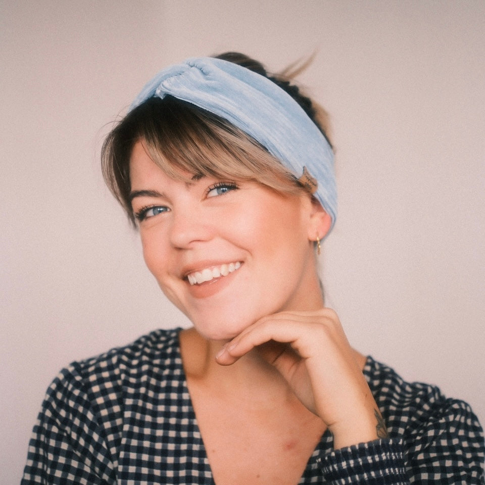 Basic Haarband - Cord Hellblau