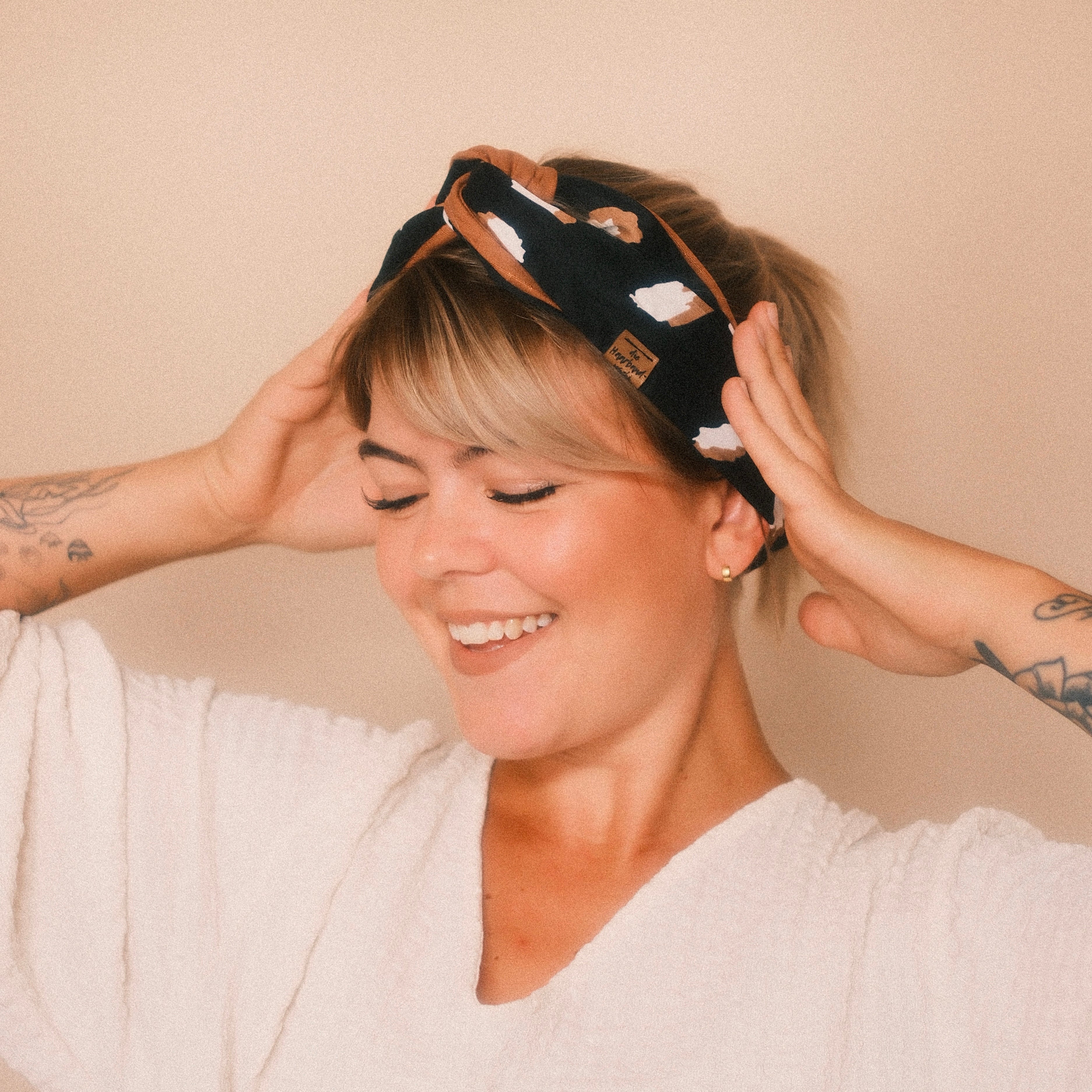 Drahthaarband 2 Seiten - Tupfen braun