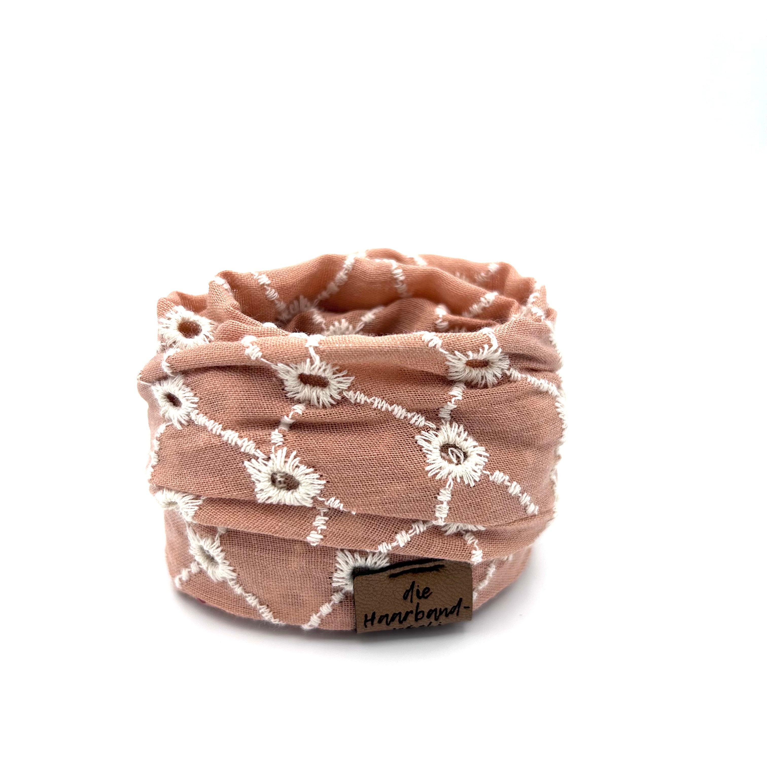 Drahthaarband schmal - Polka Stick Apricot