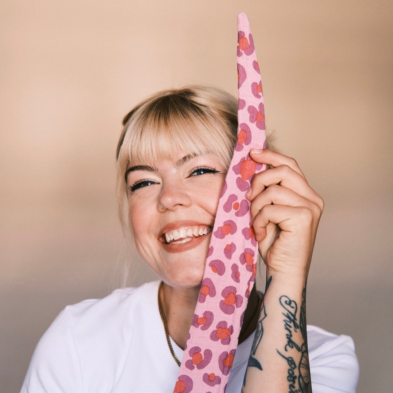 Drahthaarband Leo Musselin Rosa/Lila/orange