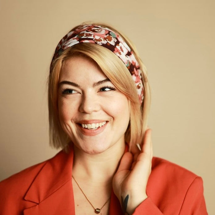 Drahthaarband breit Burgundy Bloom