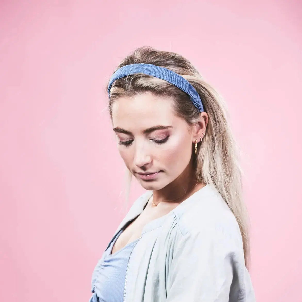 Anna blau Cord Haarreif