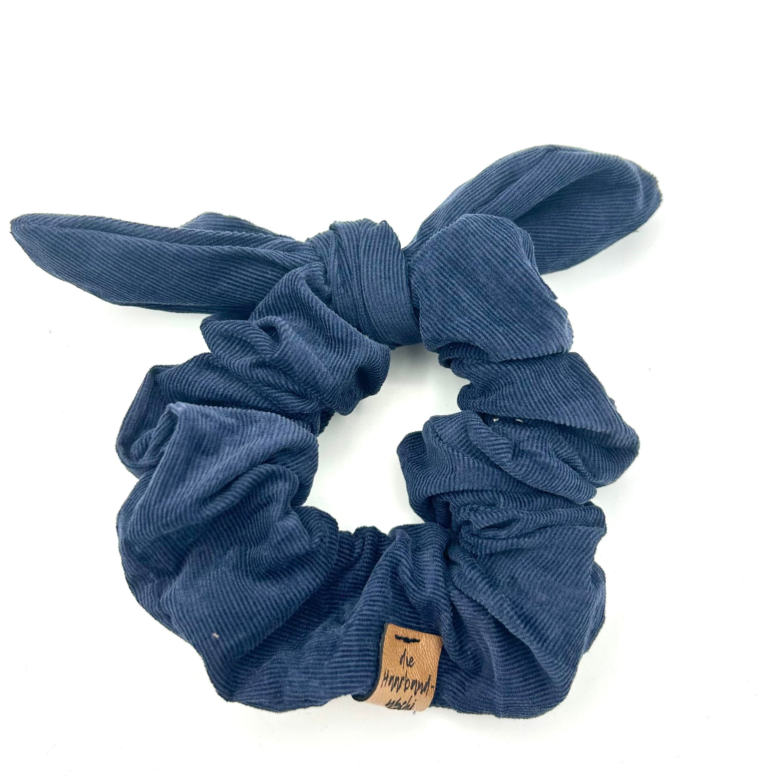 Scrunchie - Feincord Dunkelblau
