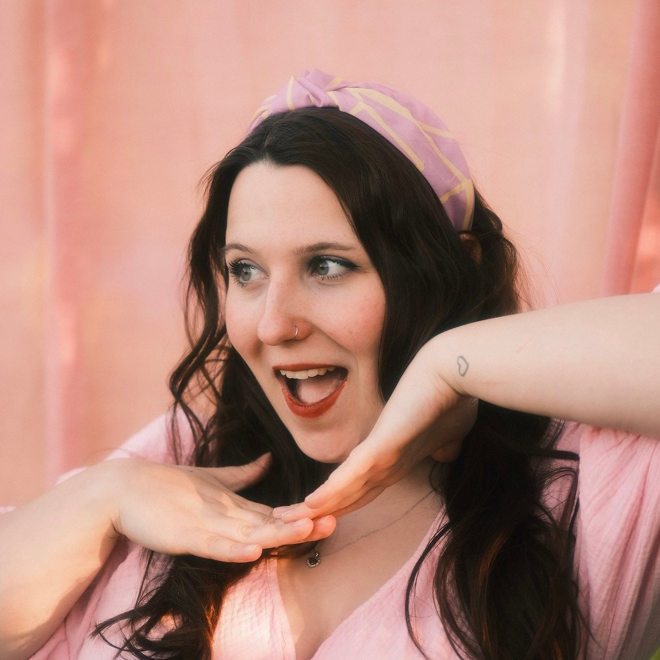 Katharina - Neon Muster Flieder/ Gelb