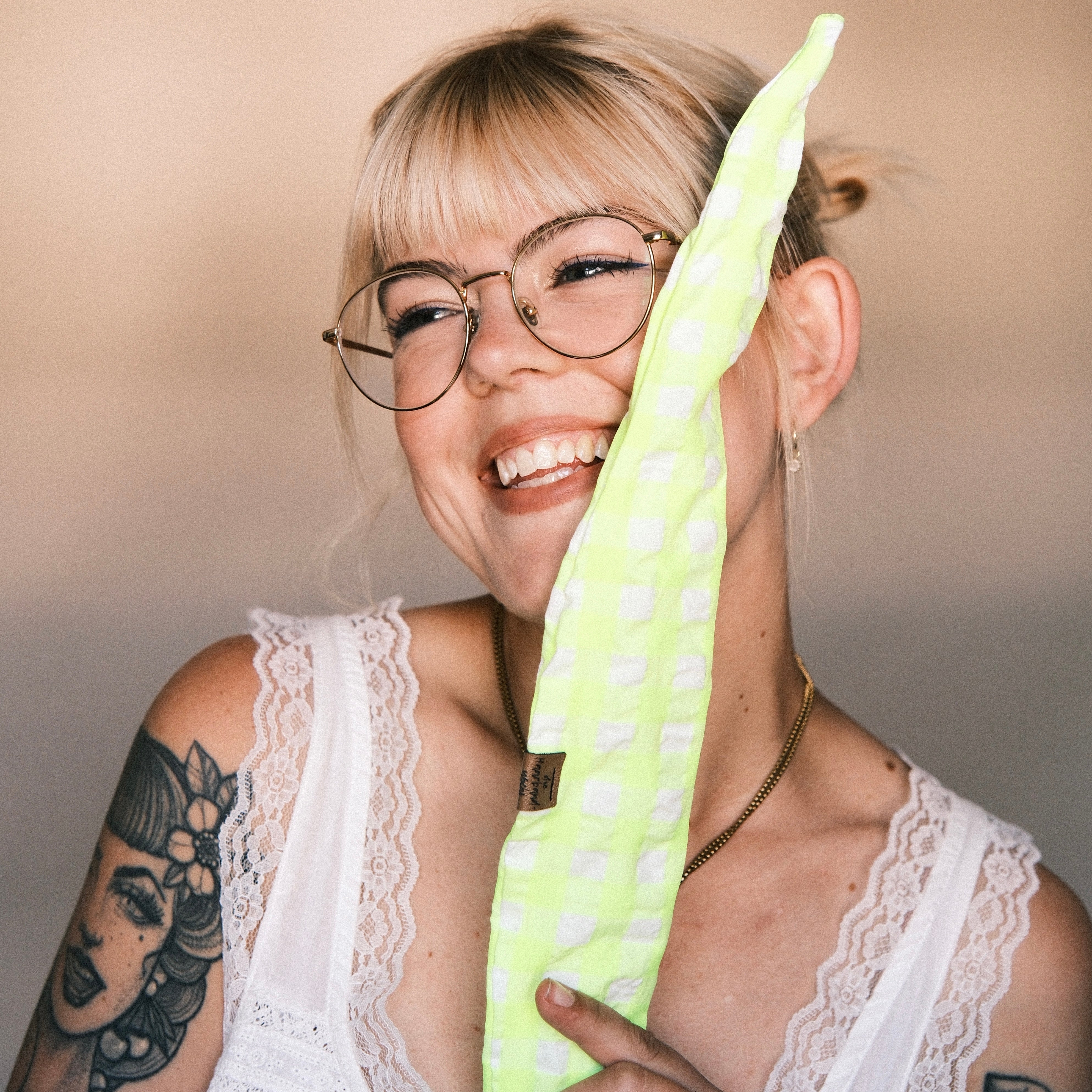 Drahthaarband Neon gelb