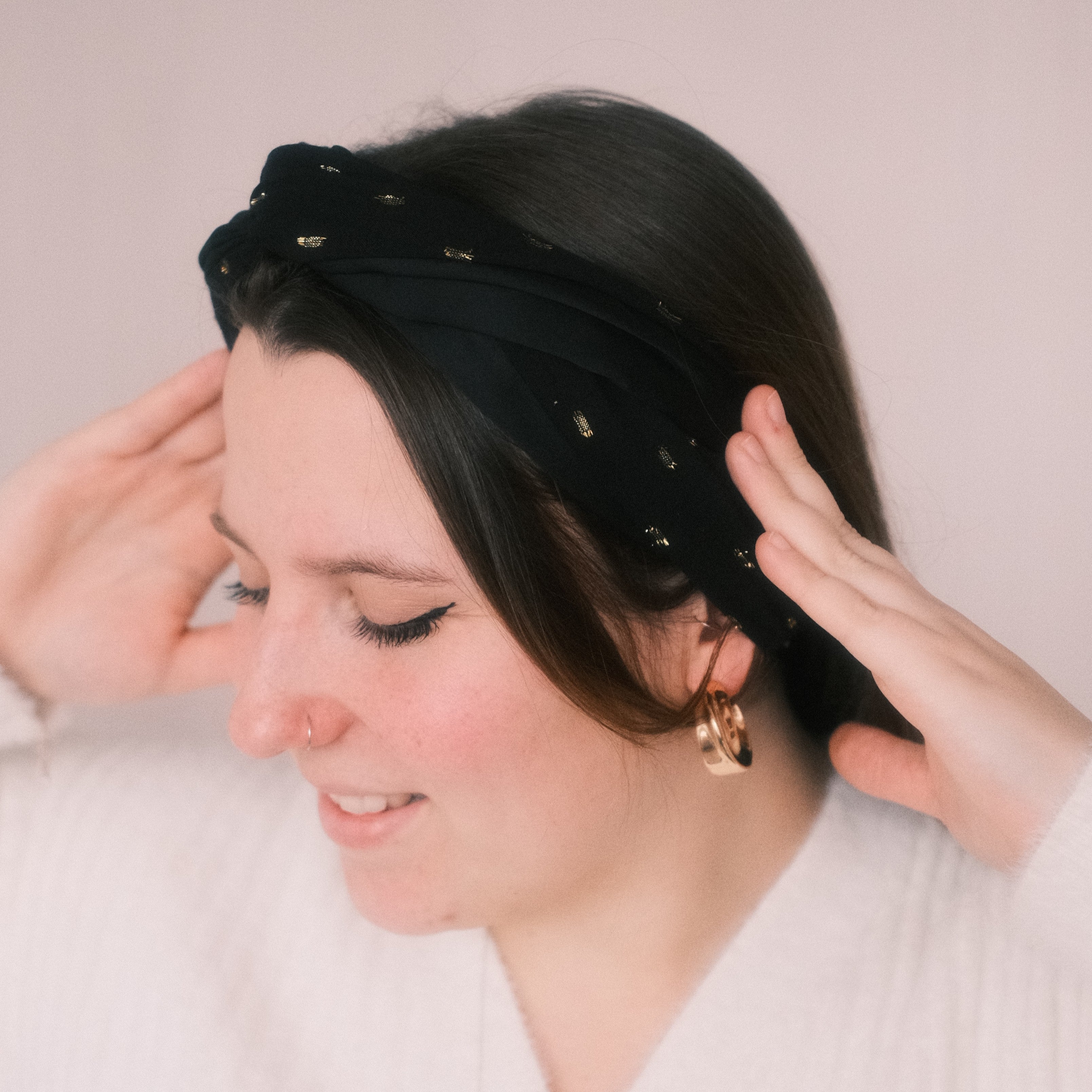 Drahthaarband 2 Seiten - Sparkle Schwarz